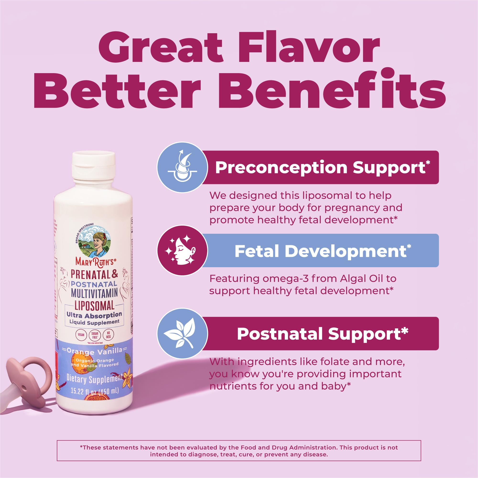 MaryRuth's Prenatal & Postnatal Multivitamin Liposomal, Vegan, 30 Servings