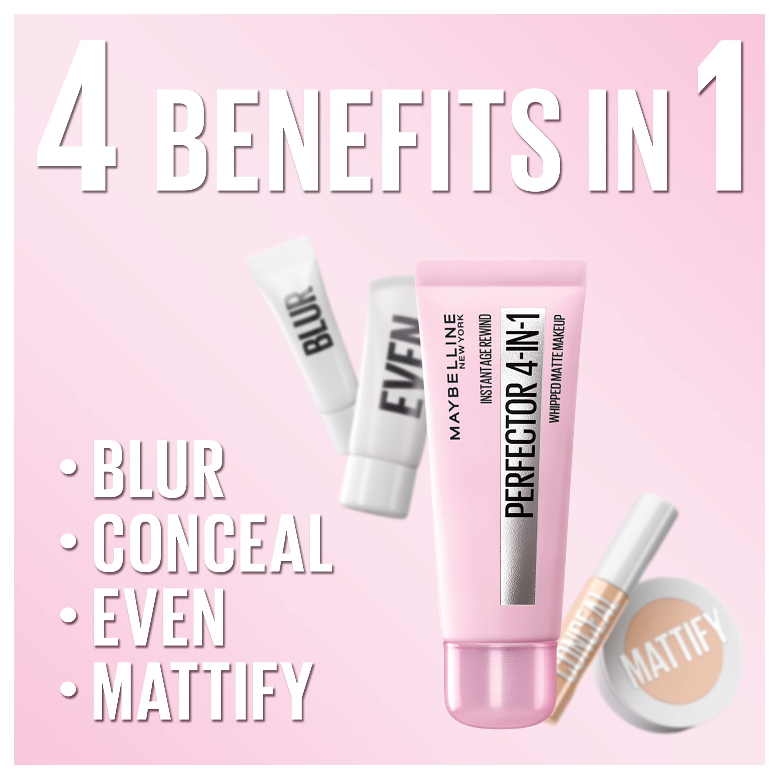 Maybelline Instant Age Rewind Instant Perfector 4-In-1 Matte Makeup, 02 Light/Medium, 1 Count
