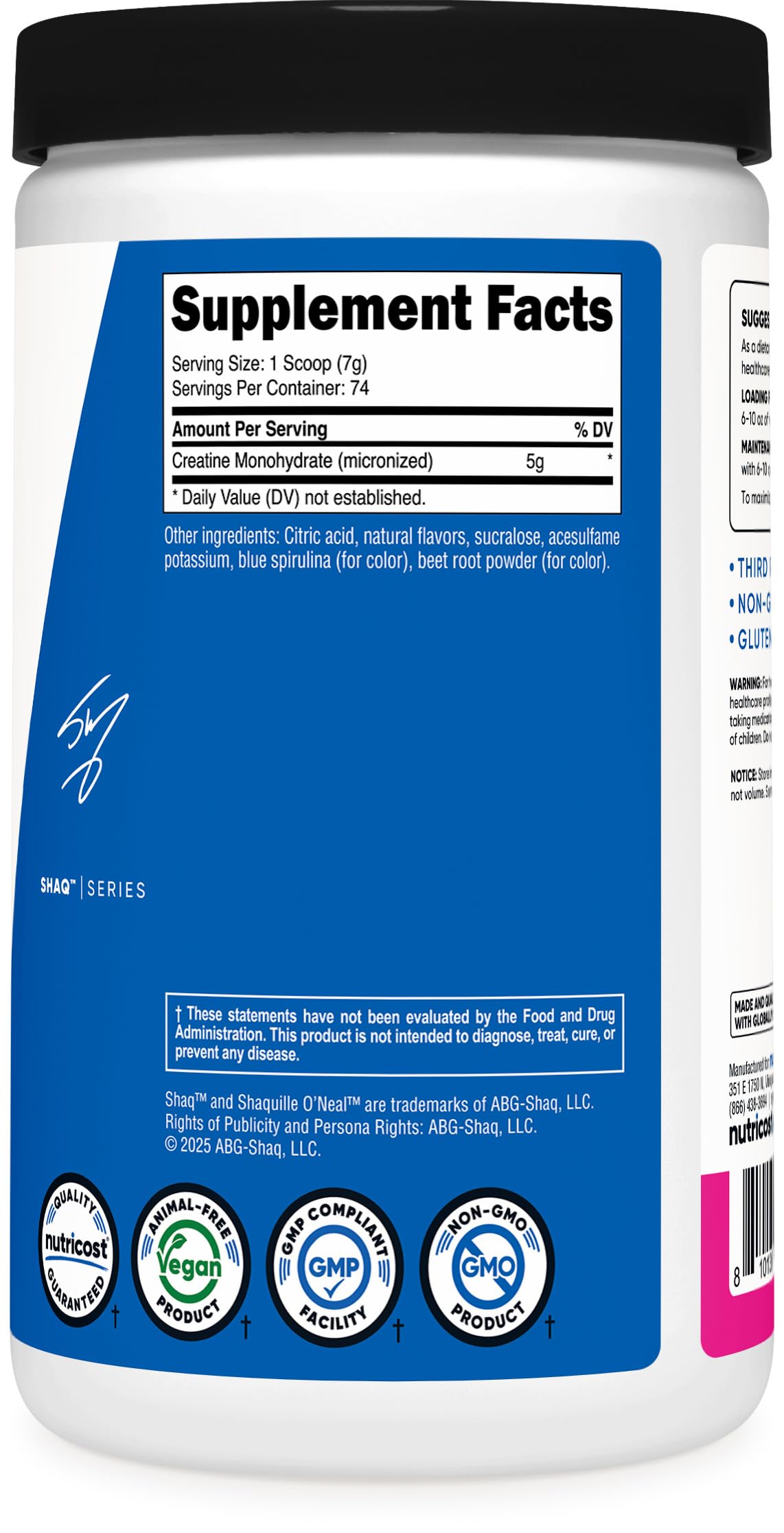 Nutricost Creatine Monohydrate Powder (Shaq's Berry Blast, 500 Gram) - Micronized Creatine Supplement, Vegan, GMO-Free, Gluten-Free, 74 Servings