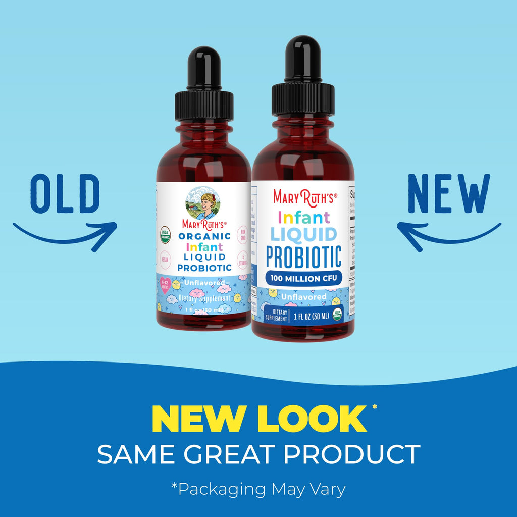MARYRUTH'S Organic Infant Liquid Probiotic for Ages 6-12 Months, Vegan, 1oz