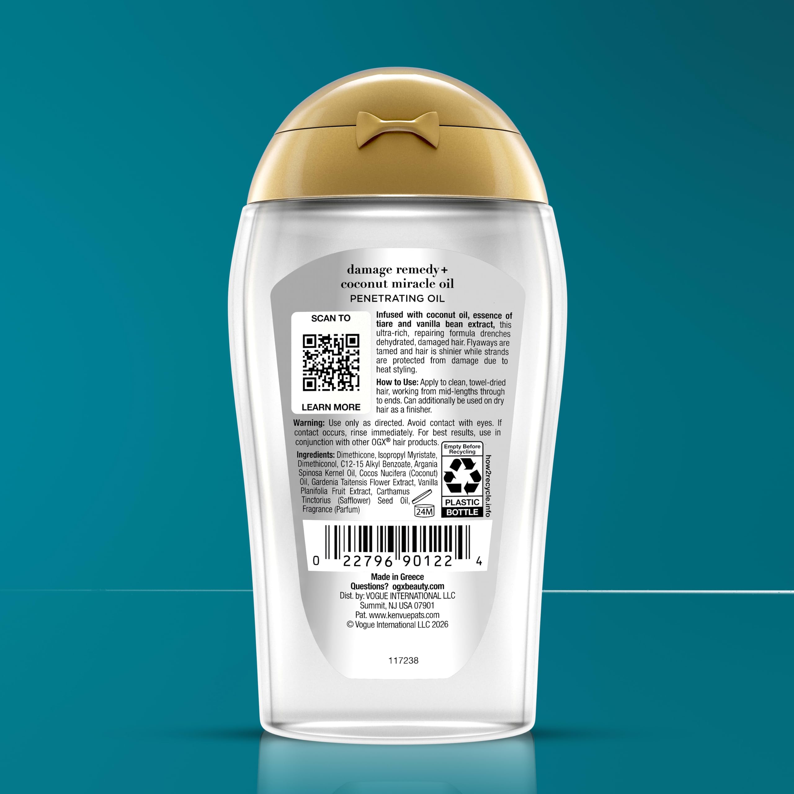 OGX Extra Strength Damage Remedy + Coconut Miracle Hair Oil, 3.3 fl. oz