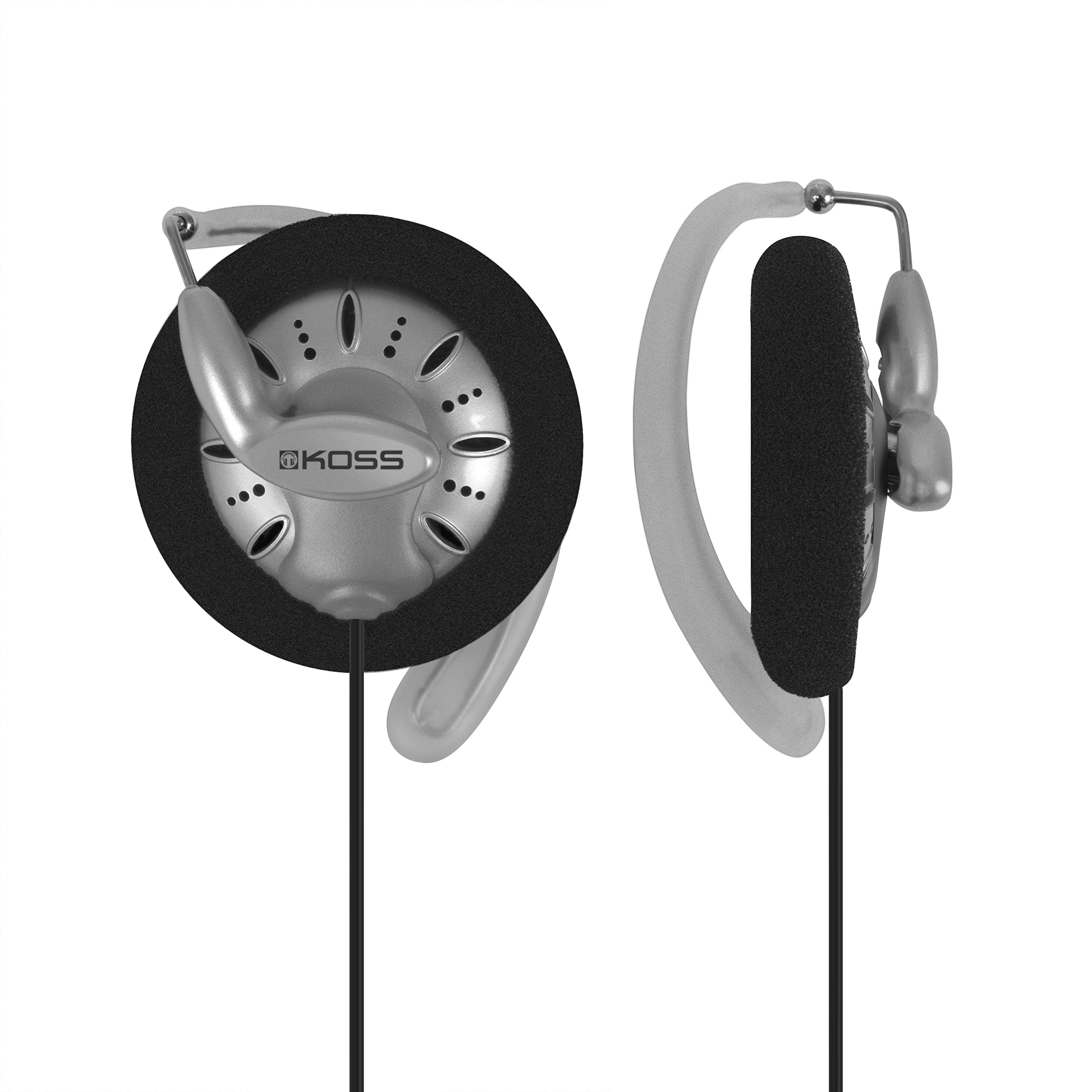 Koss KSC75 On-Ear Headphones, Silver, Retro 90s Style, Portable, Wired Plug
