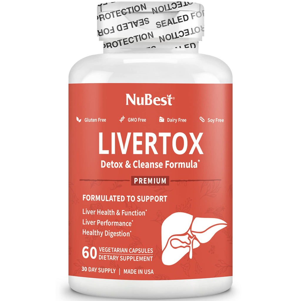 LiverTox - Advanced Liver Detox & Cleanse Formula - Herbal Liver Support with Milk Thistle, Turmeric, Artichoke, Dandelion, Beet & Zinc Helps Liver Function & Digestion | 60 Vegan Capsules