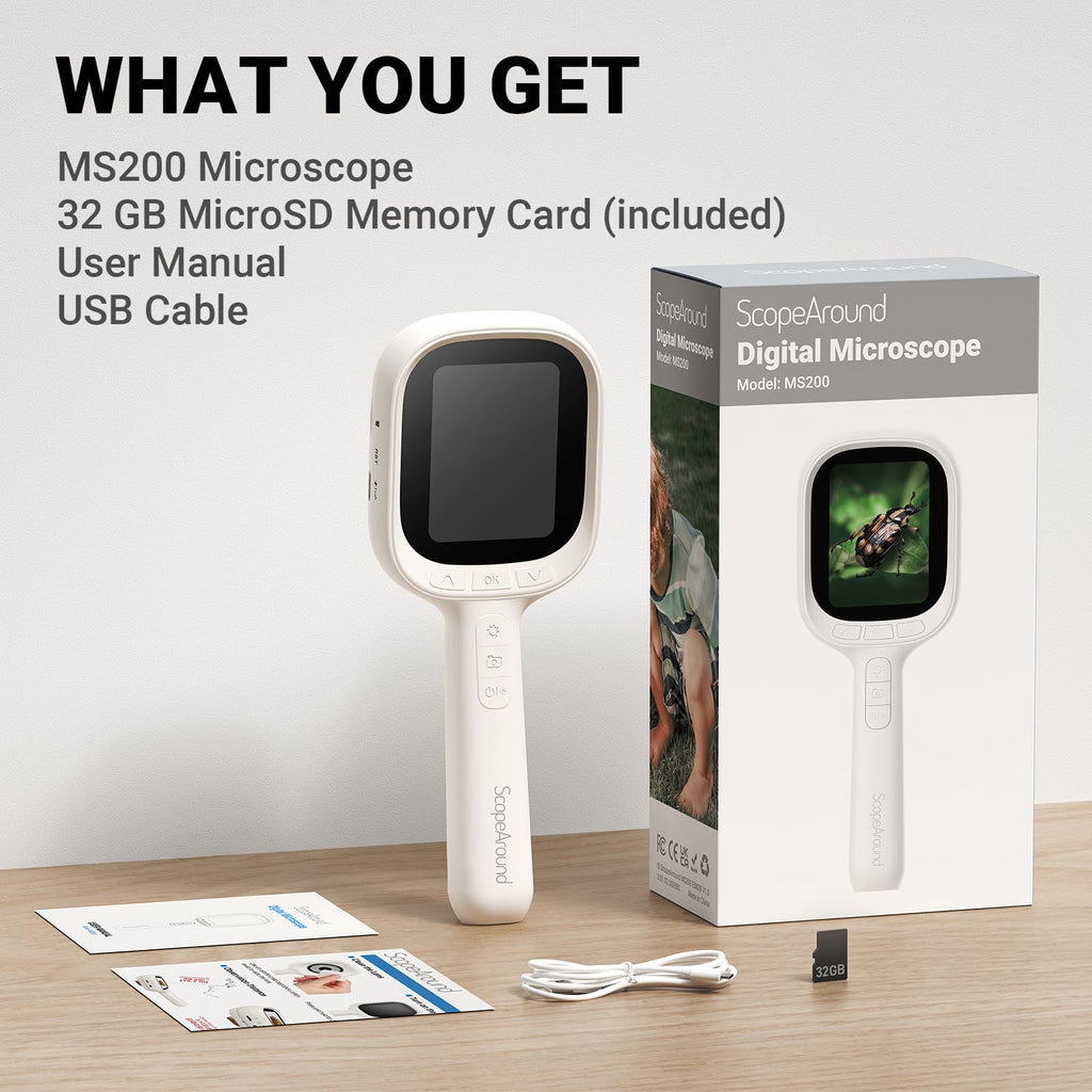 Digital Autofocus Microscope, 2.8" IPS Screen Magnifier, Take Photo & Video