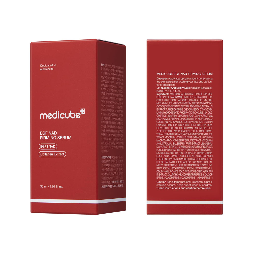 medicube NAD EGF Firming Serum for Face & Neck | Anti-Aging Serum with EGF Peptide, NAD+ & Collagen | Wrinkle Appearance, Elasticity & Pore Care | Korean Skincare, 1.01 fl.oz