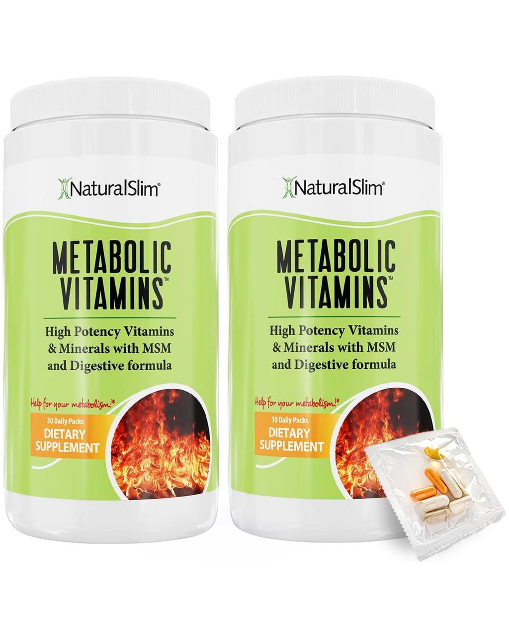 NaturalSlim Metabolic Vitamins, Multivitamin for Women and Men, 2 Pack