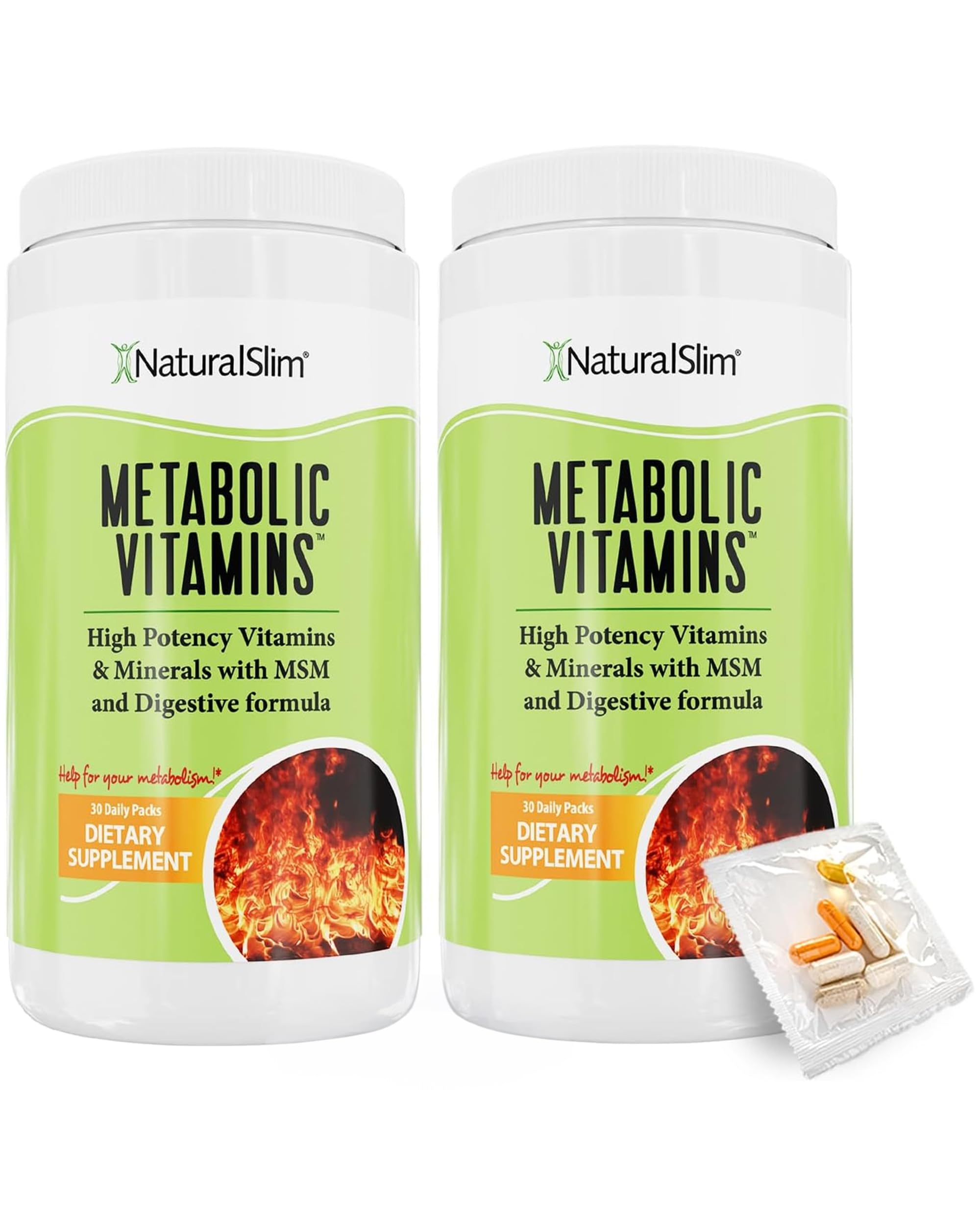 NaturalSlim Metabolic Vitamins, Multivitamin for Women and Men, 2 Pack