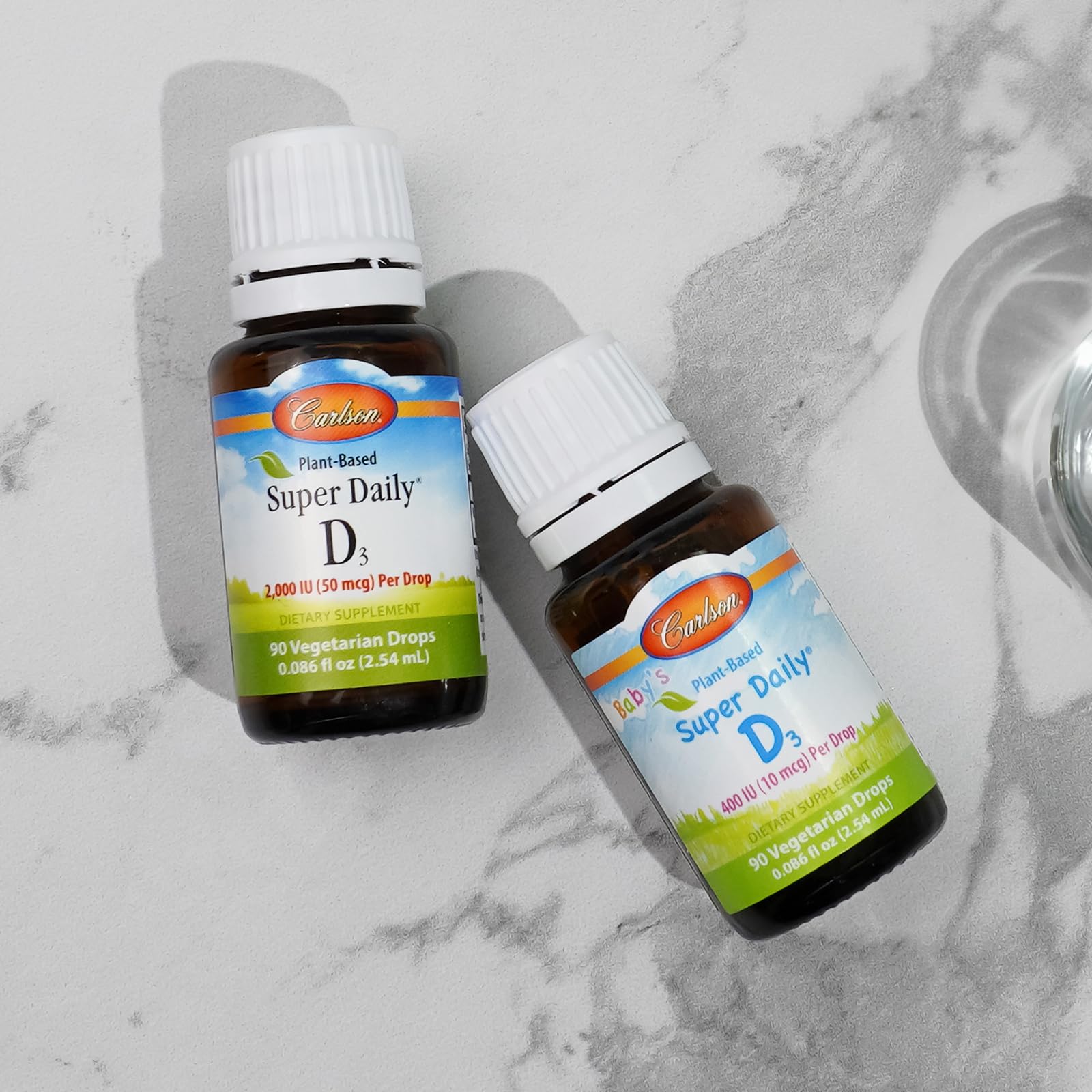 Carlson Baby's Plant-Based Super Daily D3, Unflavored, 90 Drops (2.54 mL)
