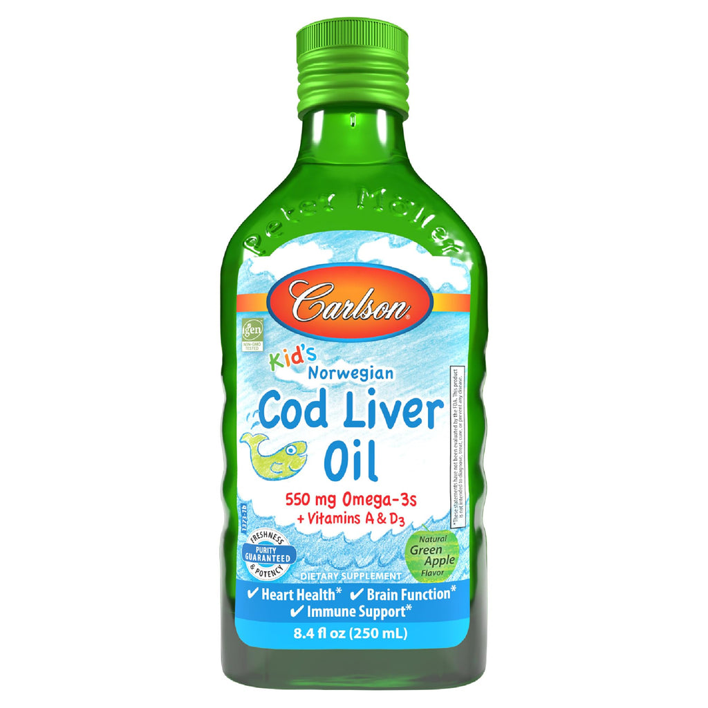 Carlson Kid's Cod Liver Oil, 550 mg, Omega-3s, 250 mL (8.4 Fl Oz)