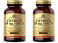 Solgar Vitamin E 268 MG (400 IU) (d-Alpha Tocopherol&Mixed Tocopherols),100 Softgels-Supports Immune System&Skin Nutrition-Natural Antioxidant-Gluten Free,Dairy Free-100 Servings,(Pack of 2)