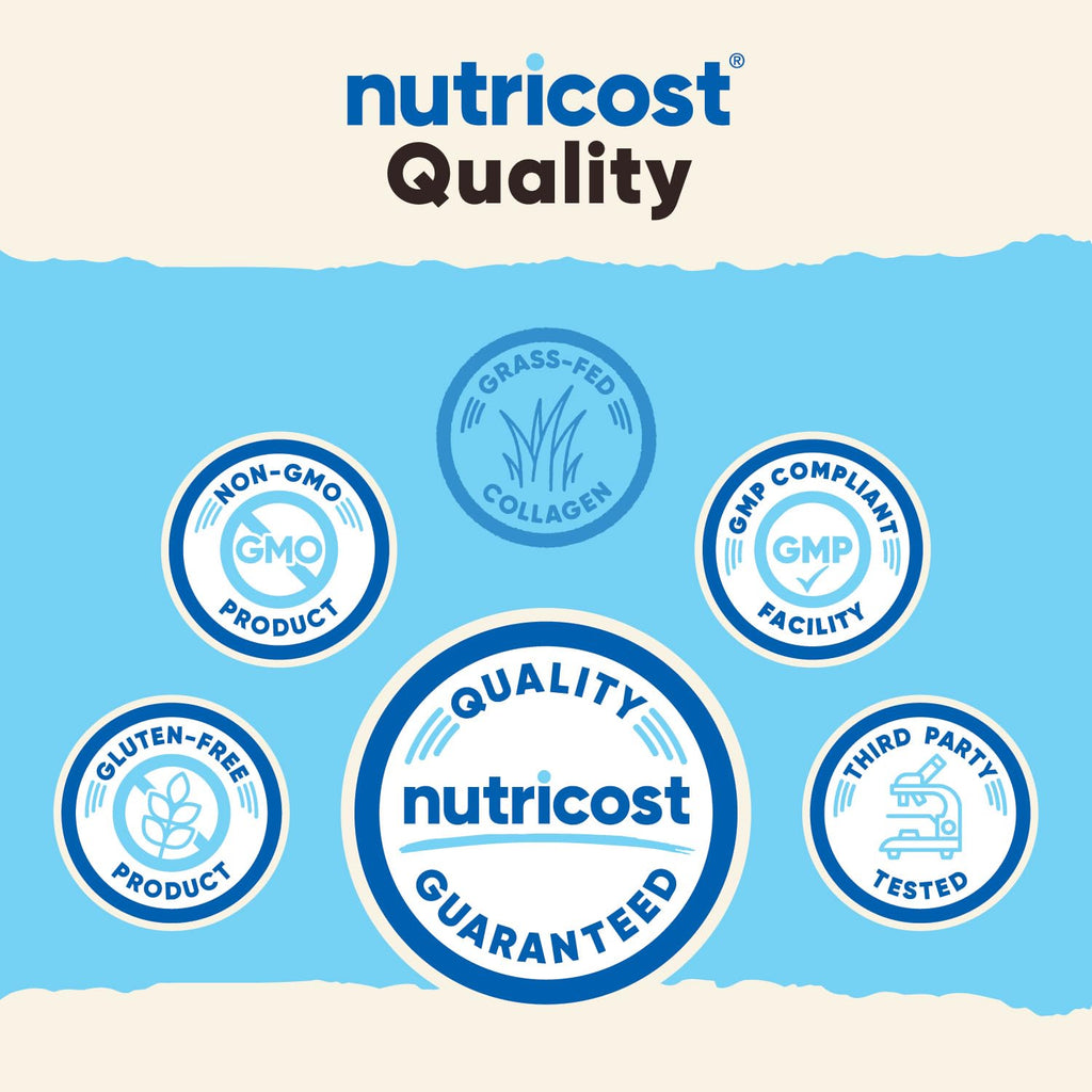 Nutricost Pure Collagen Hydrolysate (Bovine) Powder (2 Pack) - Grass Fed Bovine Collagen, 1LB Per Bottle