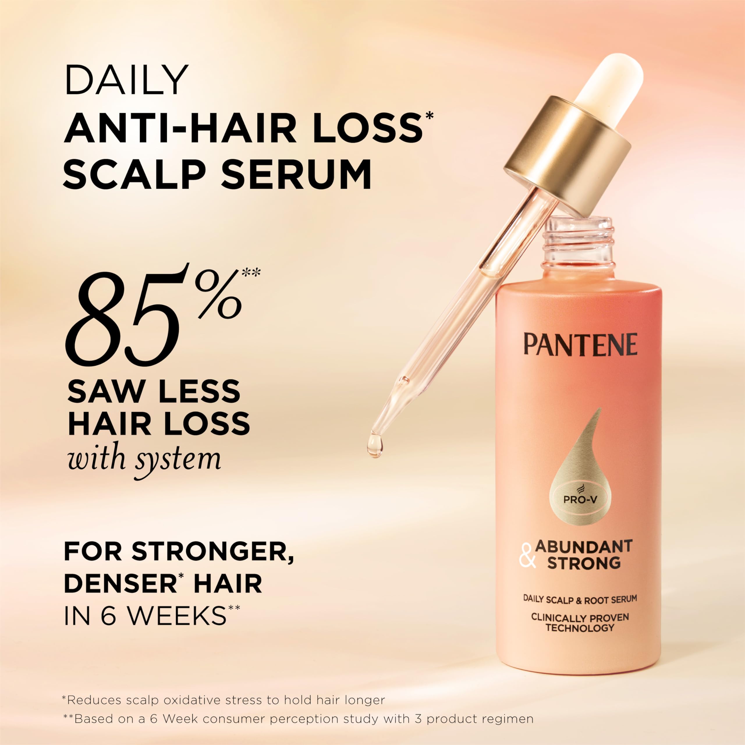 Pantene Abundant & Strong Daily Scalp Serum, Strengthens Scalp’s Hold on Roots, 2 oz