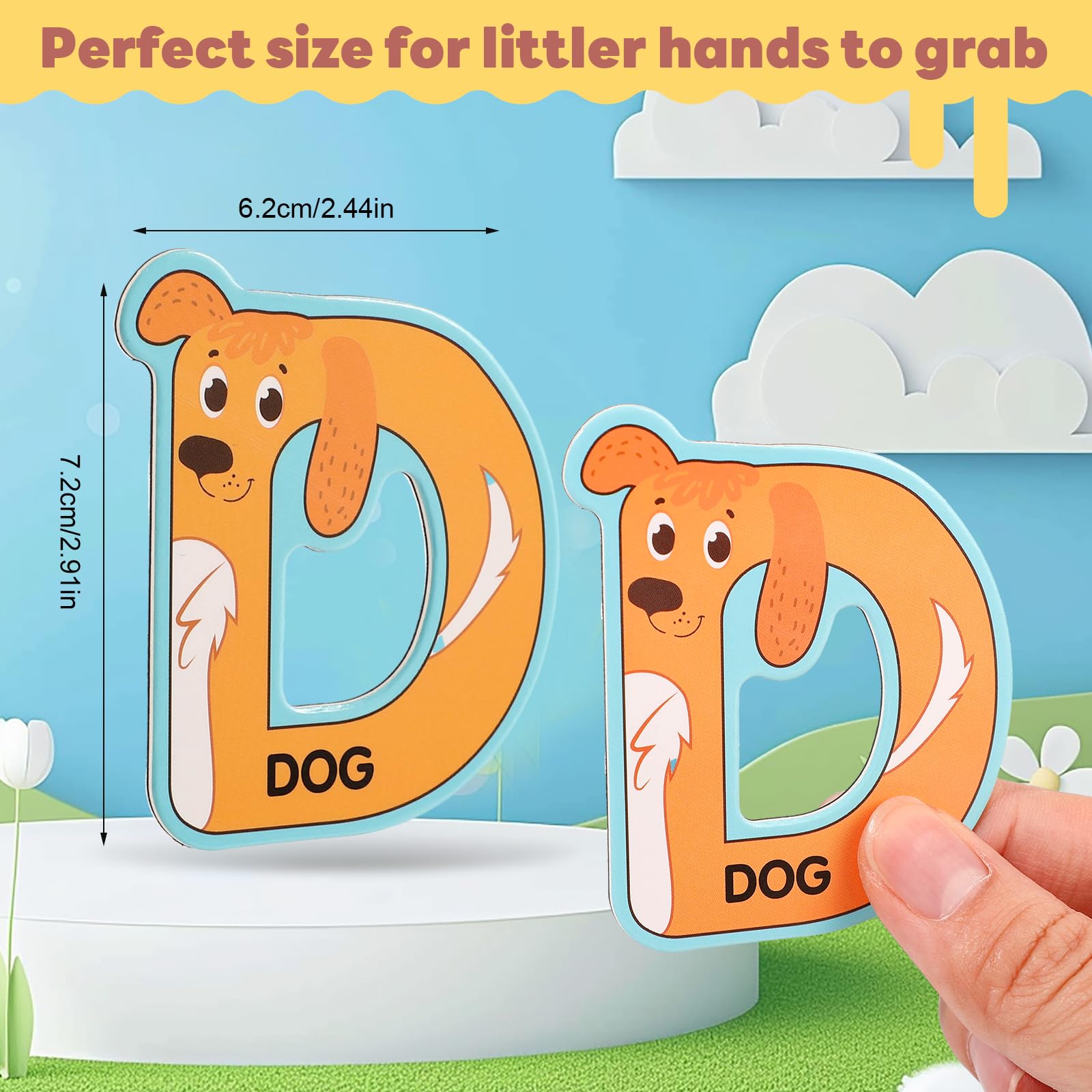 52PCS Kids Fridge Magnets Set, Animal & Alphabet Letters for Toddlers