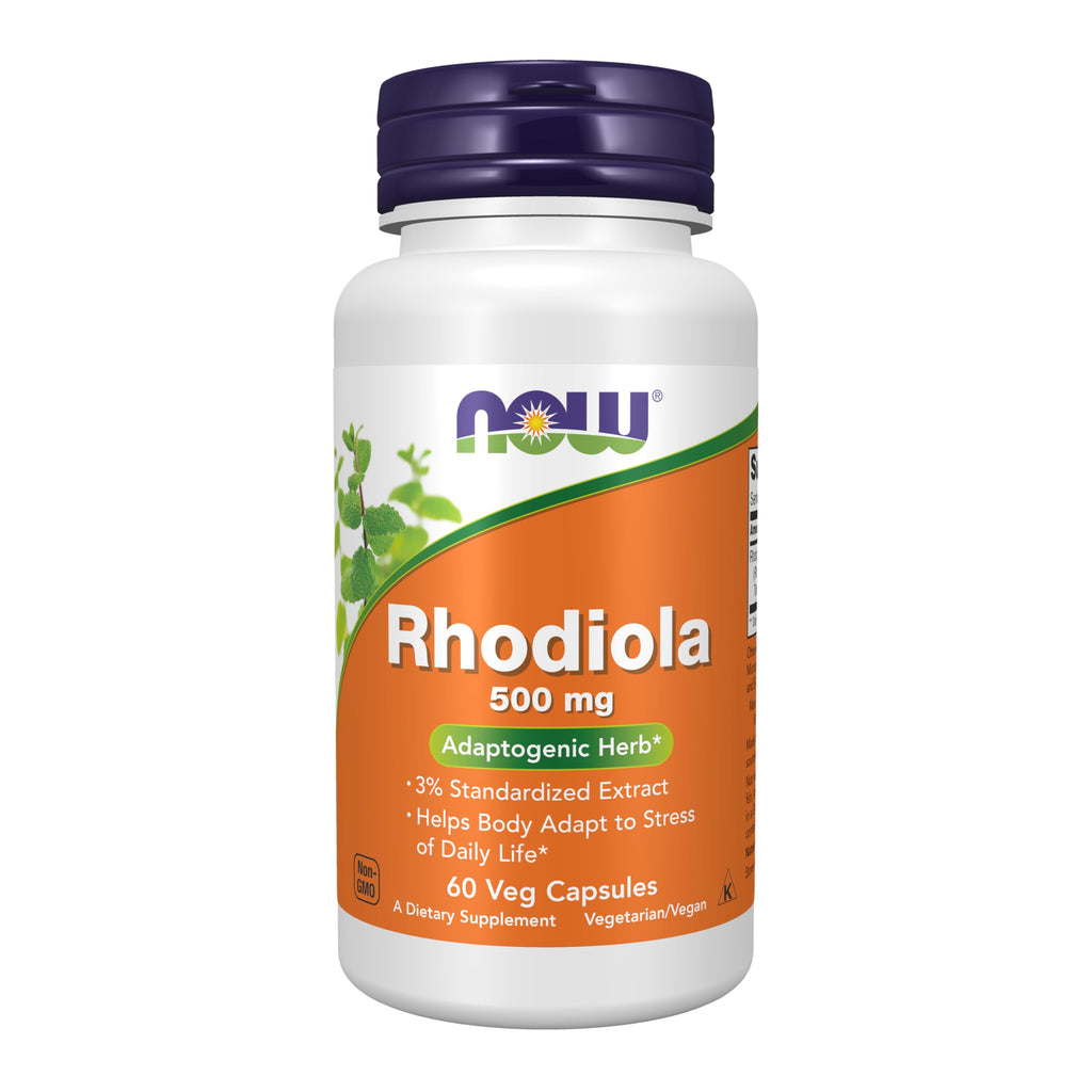 NOW Supplements, Rhodiola 500 mg, Helps Body Adapt to Stress of Daily Life*, Adaptogenic Herb*, 60 Veg Capsules