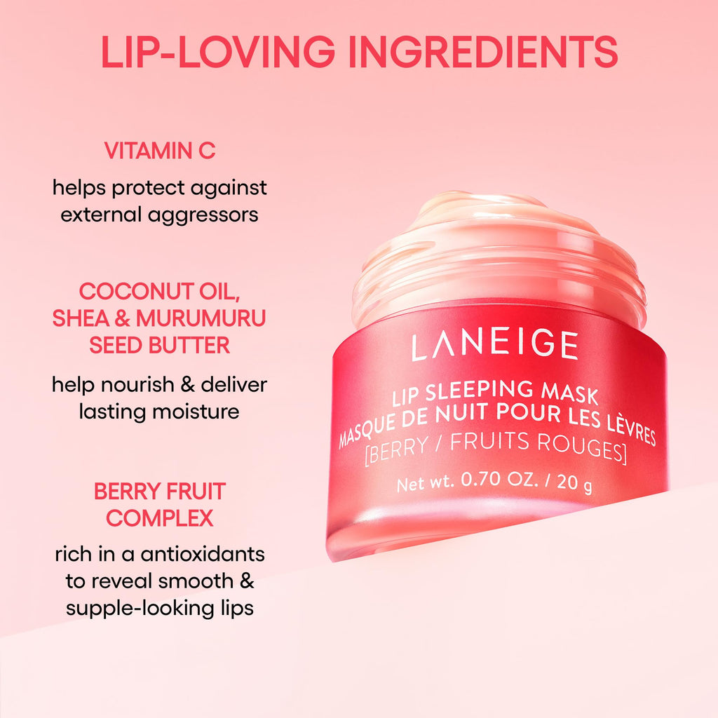 LANEIGE Lip Sleeping Mask, Hot Cocoa: Nourishing Overnight Lip Treatment with Vitamin C, Shea & Murumuru Butter for Hydrating Dry, Flaky Lips