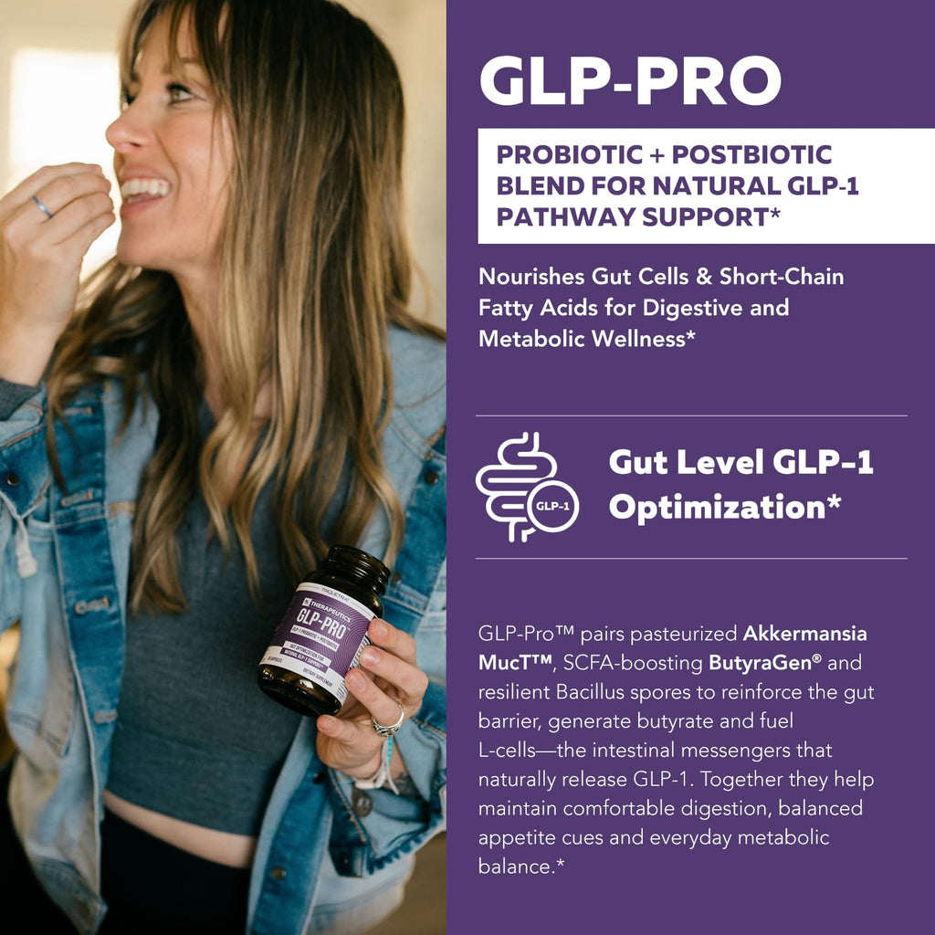 GLP-Pro™: Probiotic & Postbiotic Blend for Natural GLP-1 Support — Akkermansia MucT™, ButyraGen® Butyrate Generator & Spore Bacillus — Healthy Appetite, SCFA & Metabolic Balance — 30 Count