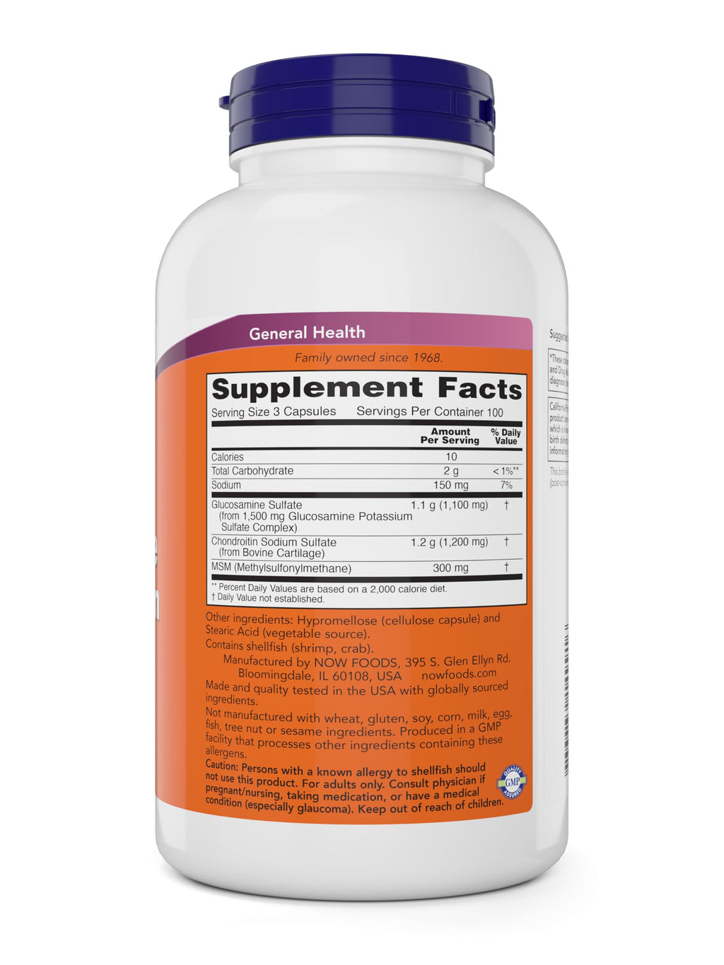 Now Glucosamine & Chondroitin with MSM, 300 Capsules