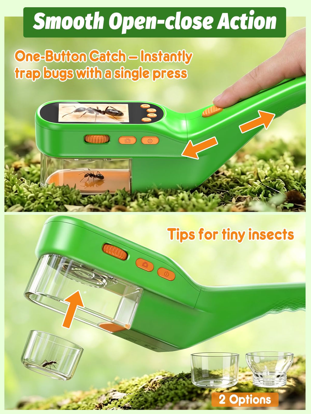 Acoath Bug Catcher, 2.4" IPS Screen Bug Catching Kit, Microscope for Kids