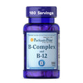 Puritan's Pride Premium Vitamin B-Complex and Vitamin B-12, Vegetarian Dietary Supplement for Cellular Energy Production, Maintains Health of Skin and Nerve Support, 180 Tablets