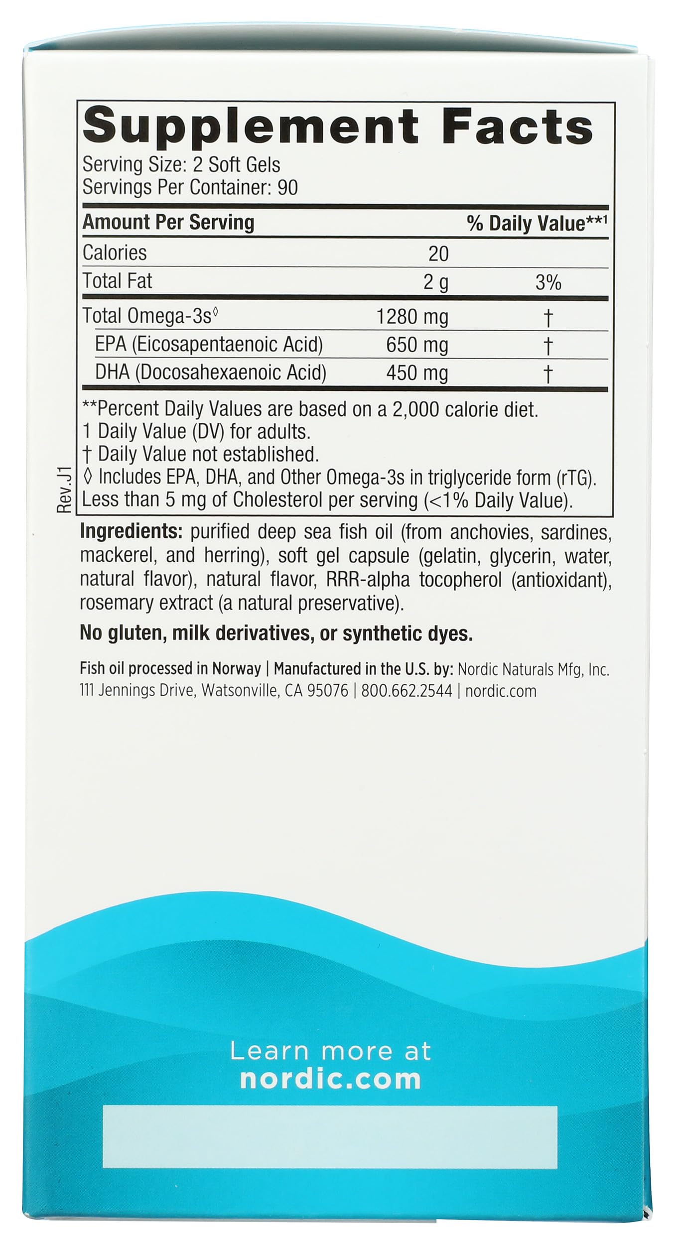 Nordic Naturals, Ultimate Omega 1280Mg, 180 Count