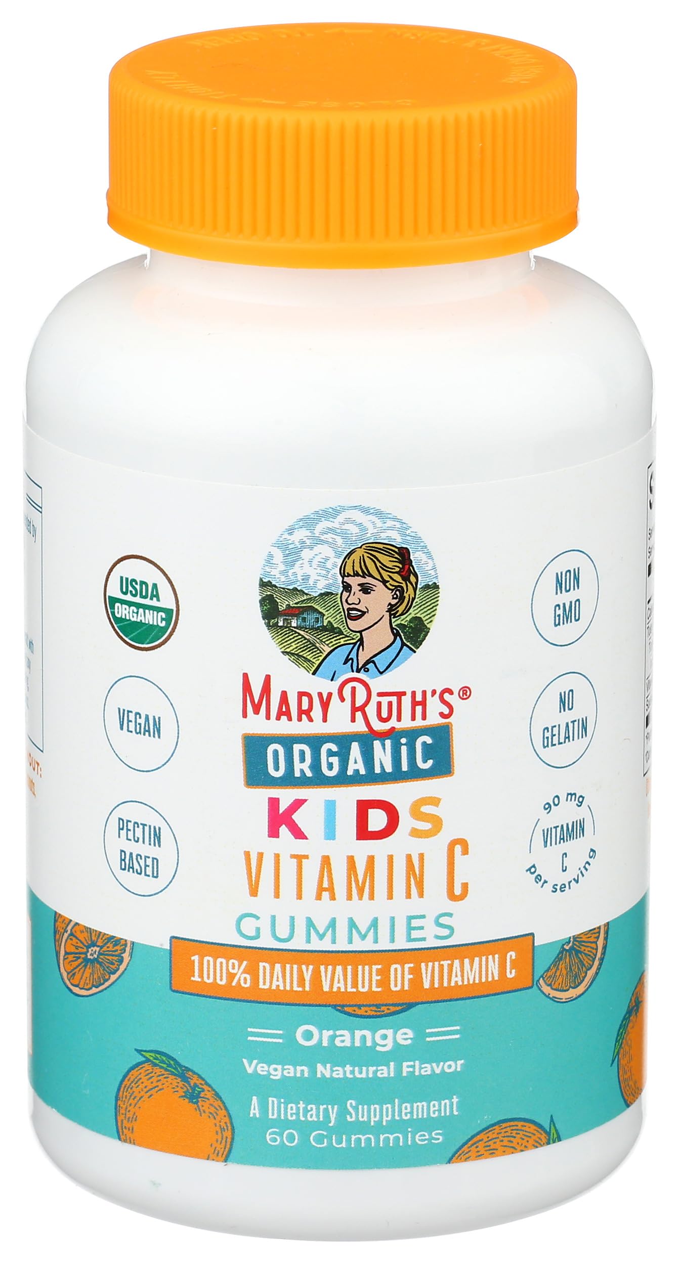 MARYRUTH'S Kids Vitamin C Gummies, 60 Servings, Immune Support Supplement