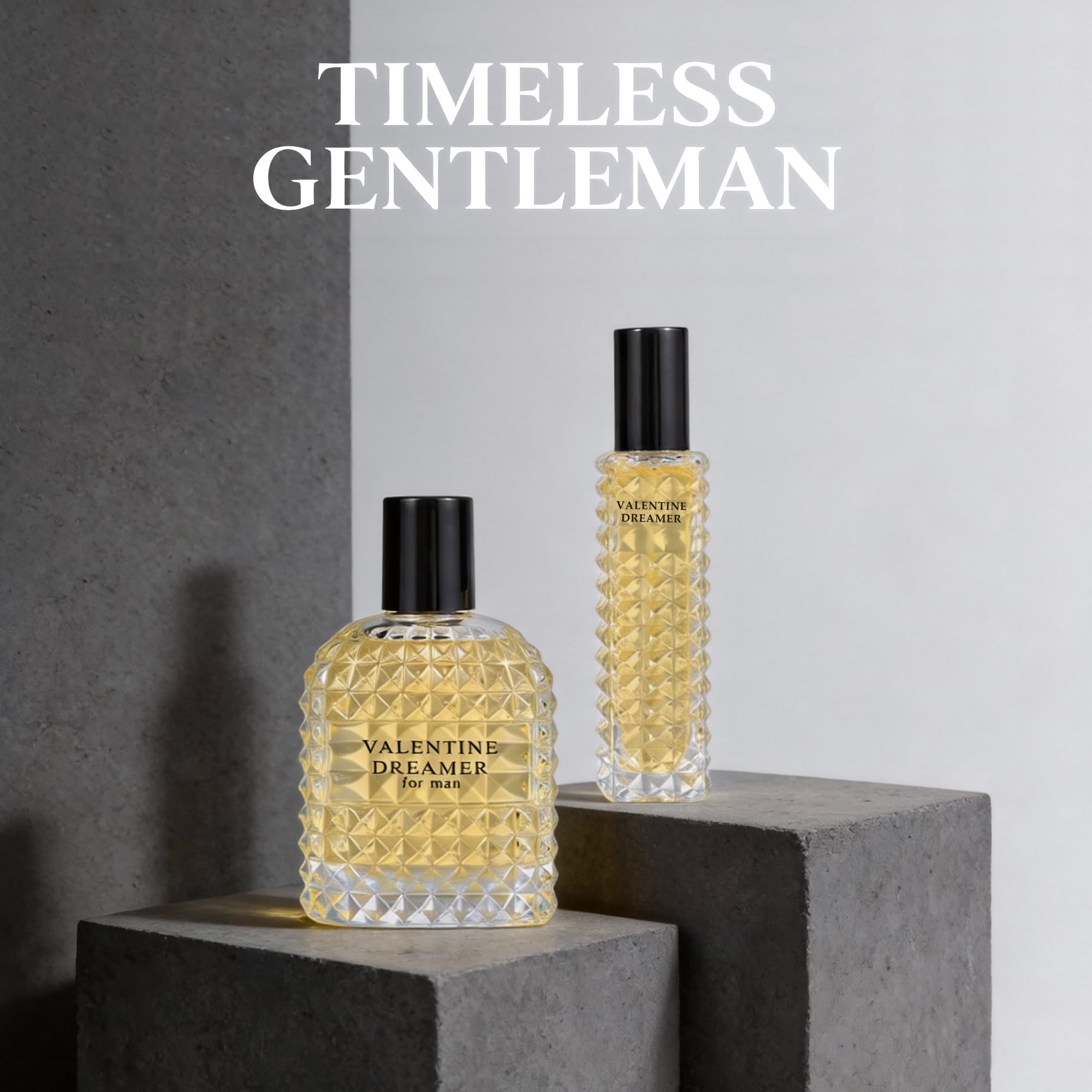 A CENTER Valentine Dreamer Men's Cologne Gift Set 2pcs/100ml&30ml Eau de Parfum Vanilla Citrus&Spicy Woody Fragrance Cologne Gift Combo for Himpcs