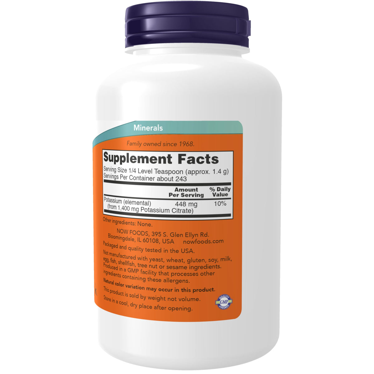 NOW Supplements, Potassium Citrate Powder, Essential Mineral, 12-Ounce