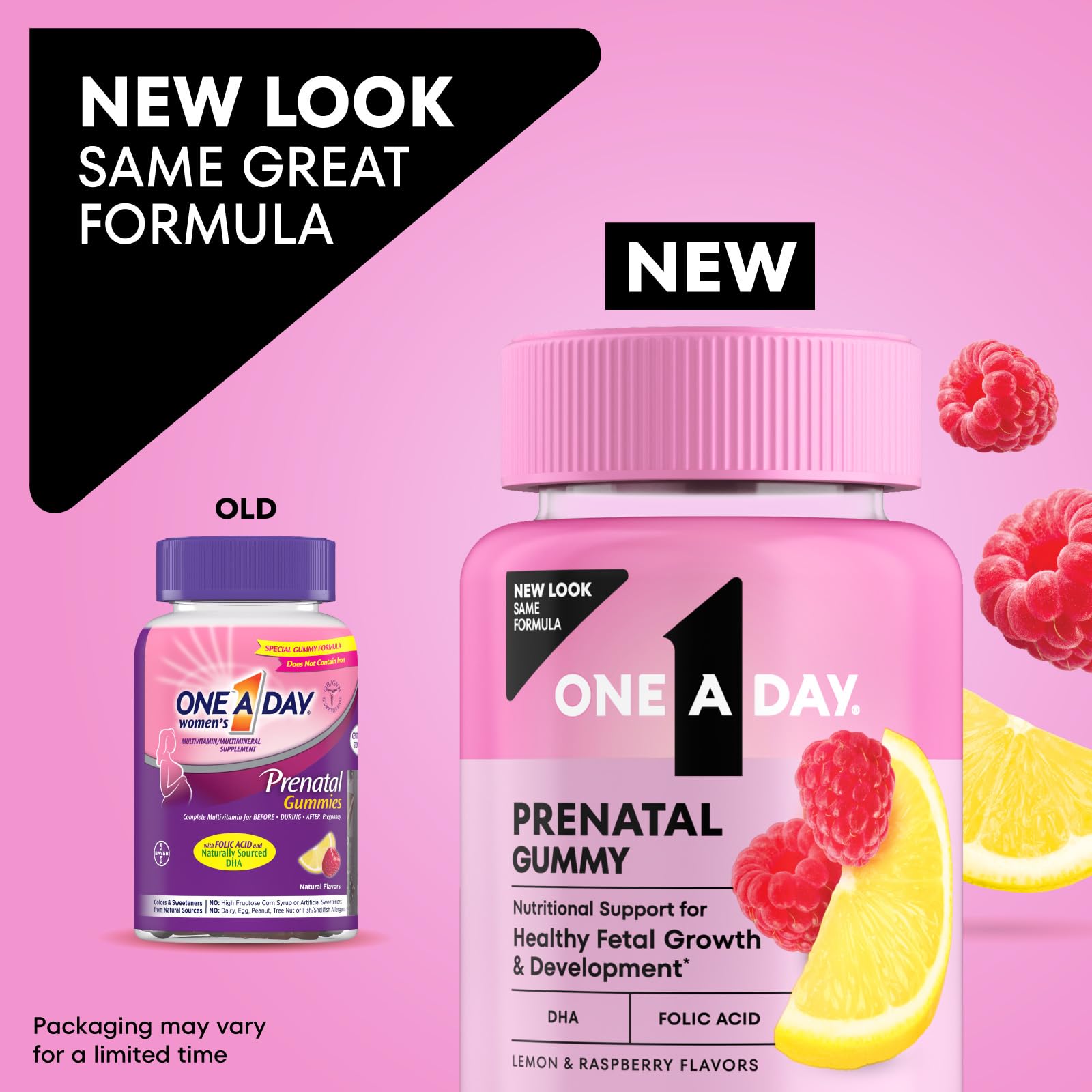 A Day Prenatal Vitamins for Women Gummies- Pregnancy Vitamins for Women with Folic Acid,DHA,Iodine,Prenatal Gummies,Iron-Free,120 Ct (Packaging May Vary),(Pack of 2)