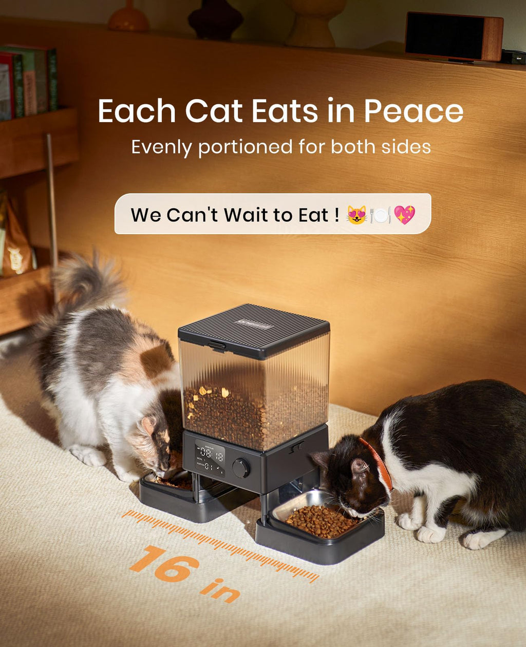oneisall Automatic Cat Feeder for 2 Cats Pets, Timed Cat Food Dispenser