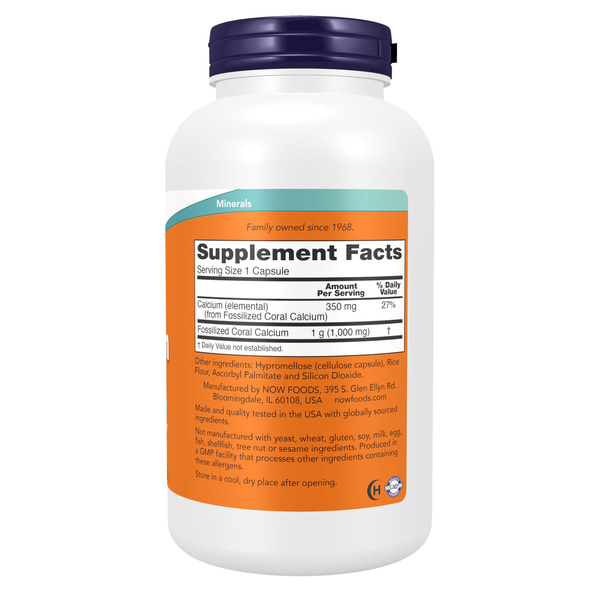 NOW Supplements, Coral Calcium 1,000 mg, 250 Veg Caps