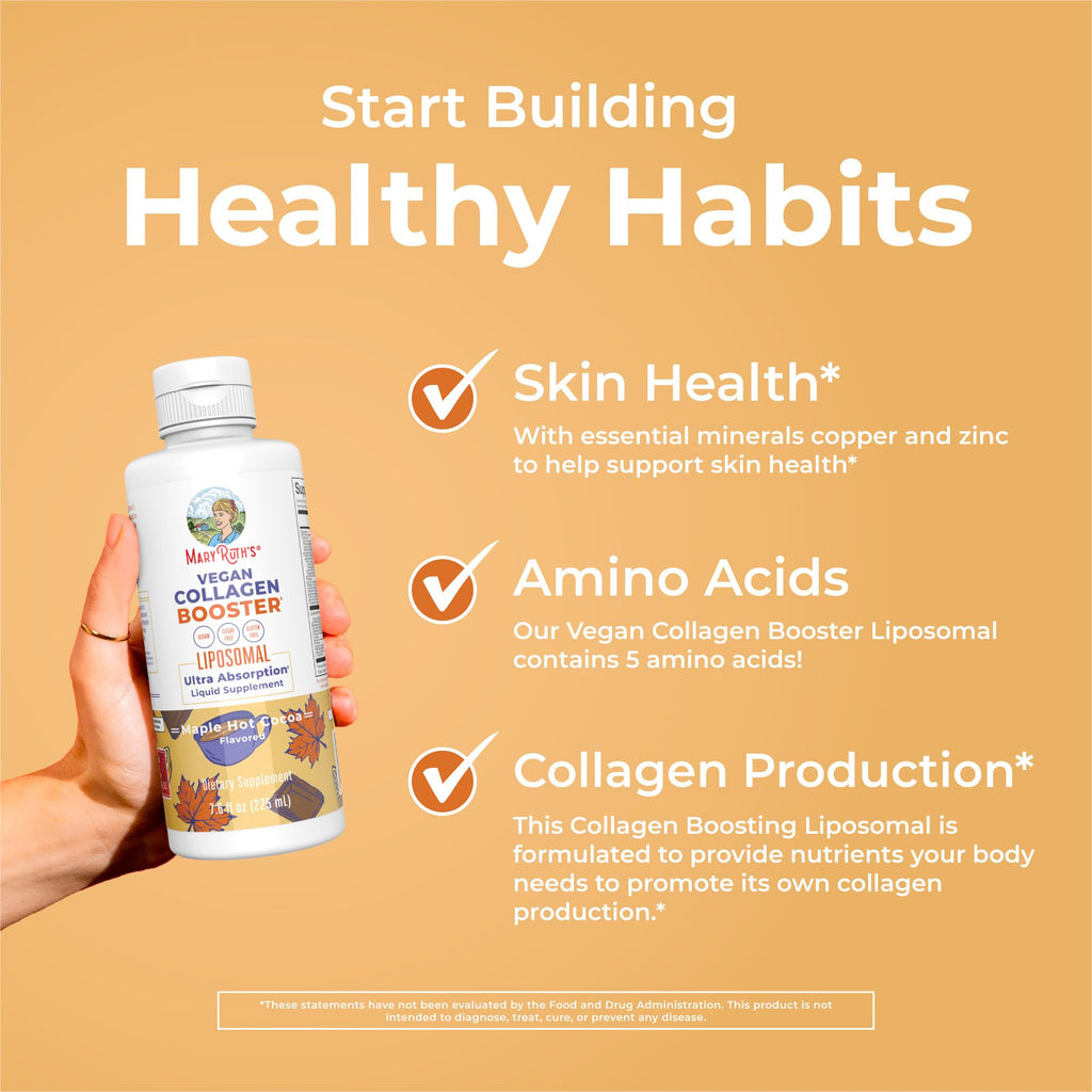 MARYRUTH'S Vegan Collagen Booster Liposomal, Sugar Free, Non-GMO, 7.6 Fl Oz