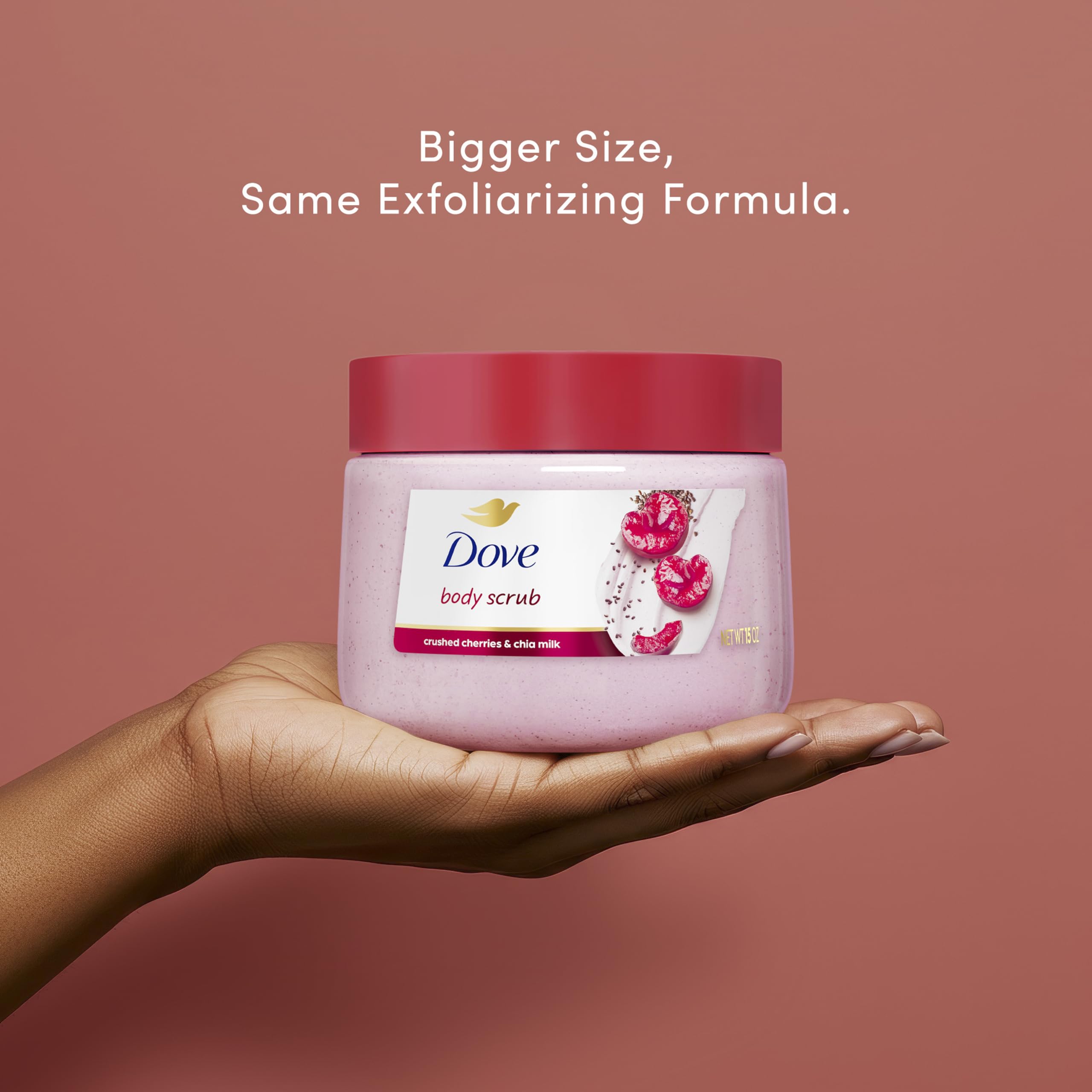 Dove Body Scrub Cherry & Chia Milk, 15 oz