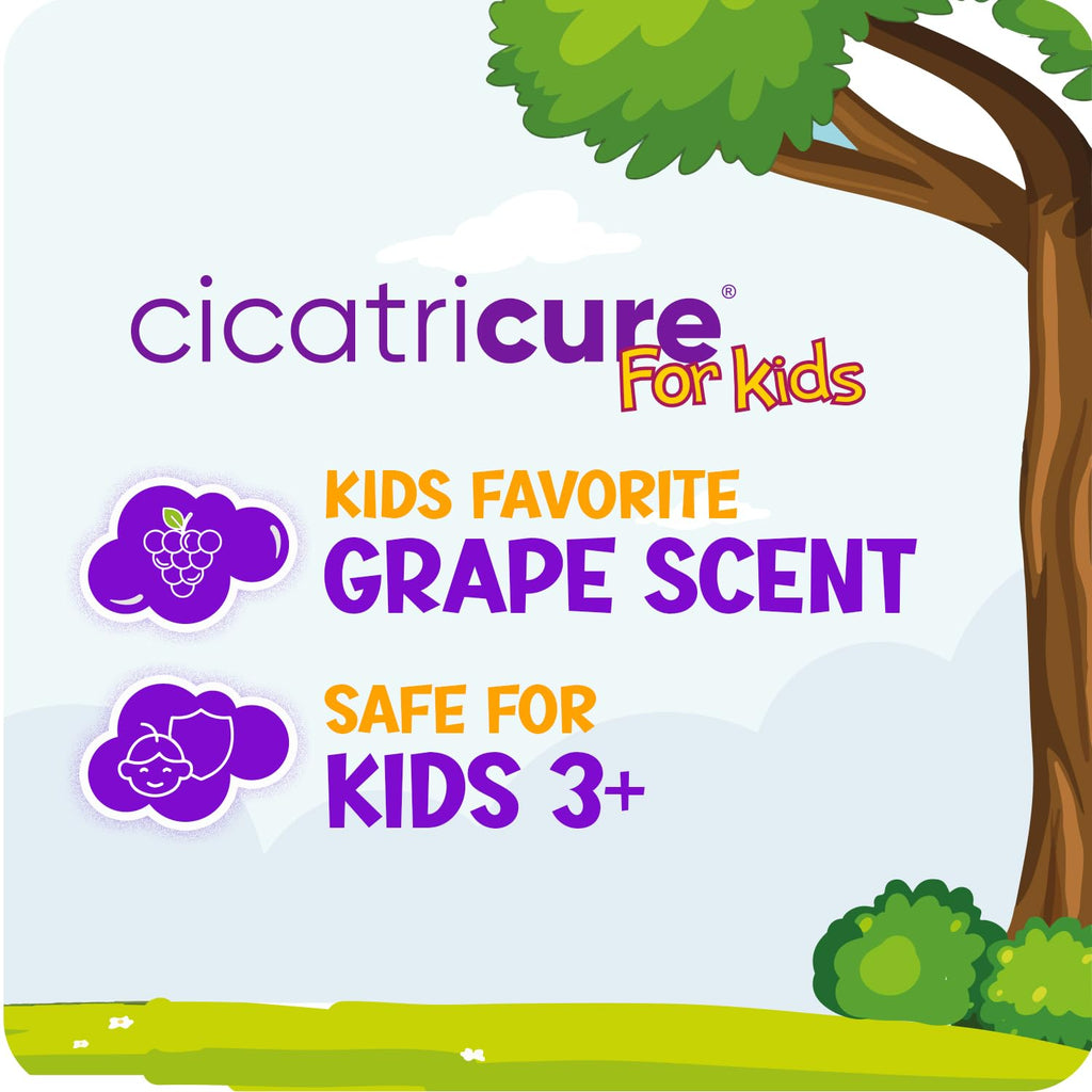 Cicatricure Advanced Scar Gel for Kids, Grape Scent, For Face & Body 1 oz