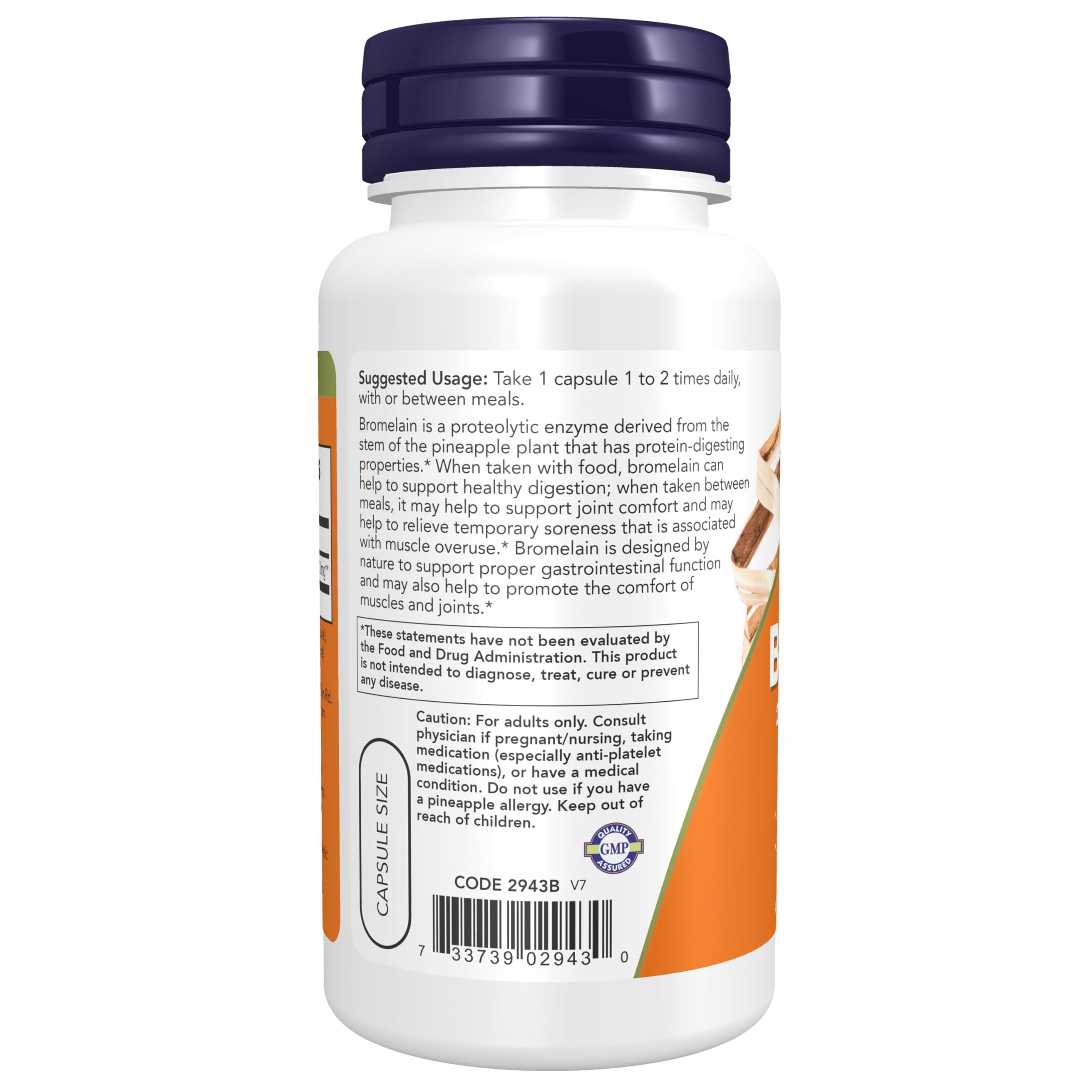 NOW Foods Supplements, Bromelain (Natural Proteolytic Enzyme) 2,400 GDU/g - 500 mg, Natural Proteolytic Enzyme*, 60 Veg Capsules