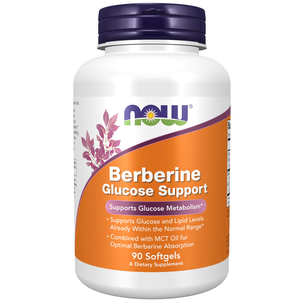 NOW Foods Supplements, Combined with MCT Oil for Optimal Berberine Absorption, 90 Softgels