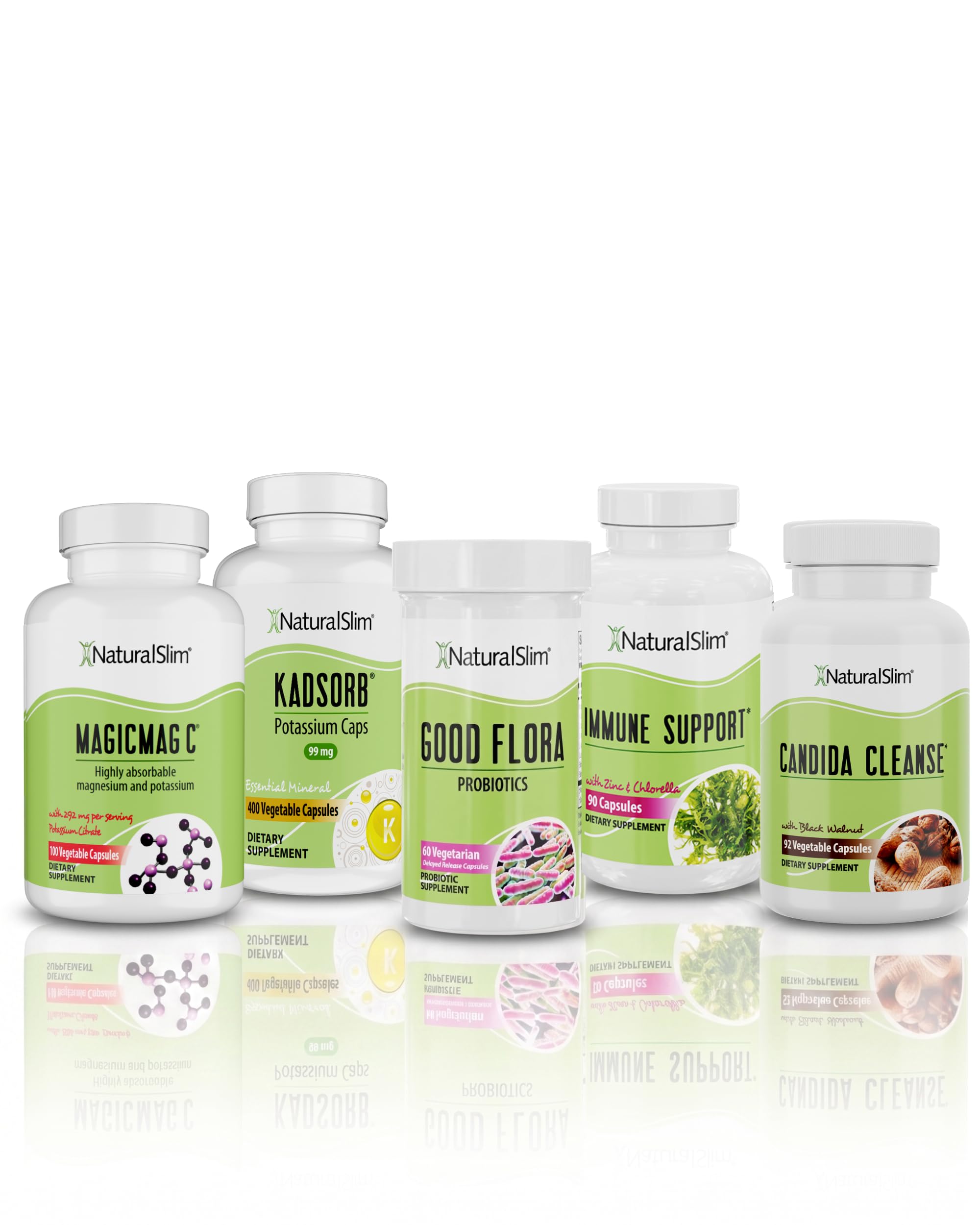 NaturalSlim Superb Bundle for Cleansing – Candiseptic Kit, MagicMag C and Kadsorb Supplements | Better Digestion, Immune System & Kidney Support | Vegan, Formulated by Frank Suarez