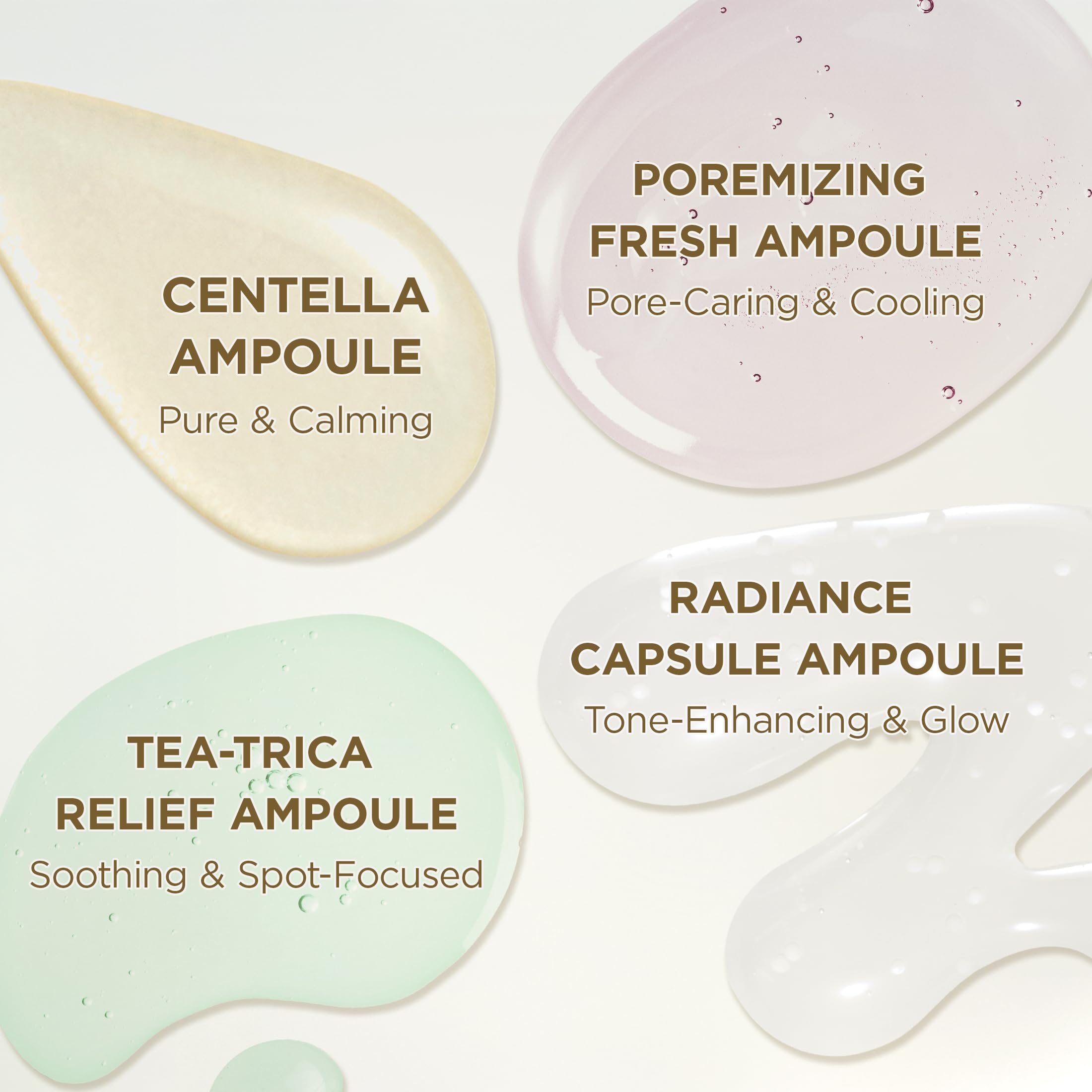 SKIN1004 Madagascar Centella Ampoule Kit, 4ea x 1.10 fl.oz, 30ml, Travel Size Face Serum Collection, Korean Skincare Set with Centella Ampoule and Hydrating Serum for Soothing Care, Korean Skin Care