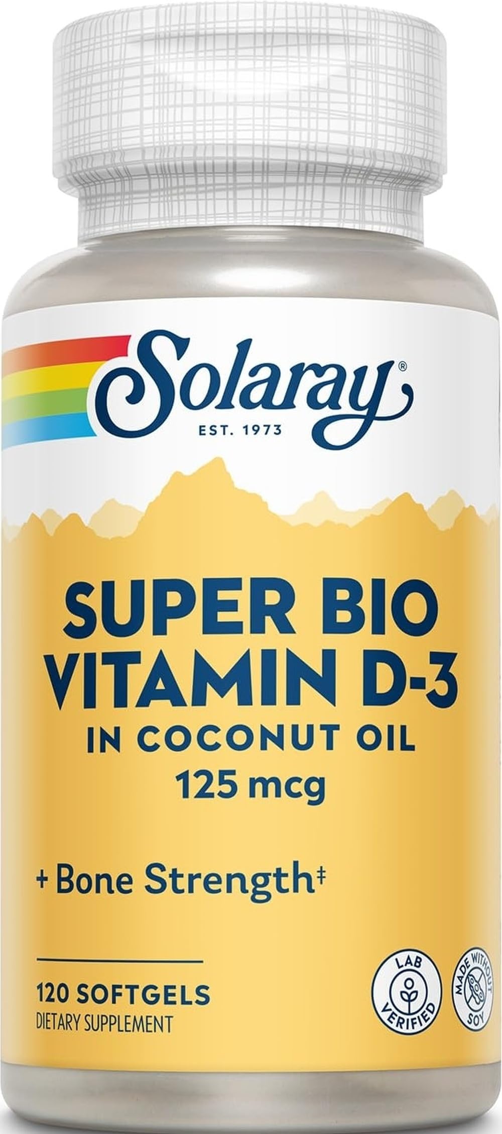 SOLARAY Super Bio Vitamin D3 5000 IU, 120 Softgels