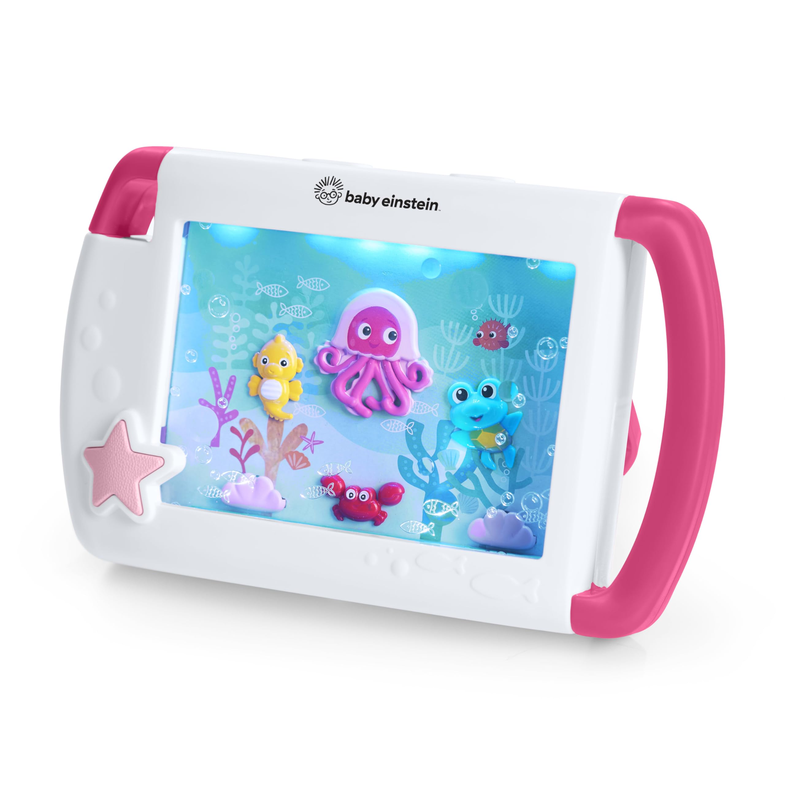 Baby Einstein On-the-Go Sea Dreams Soother, Pink, Portable Baby Sound Machine with Music & Lights, for Newborns 0+ Months