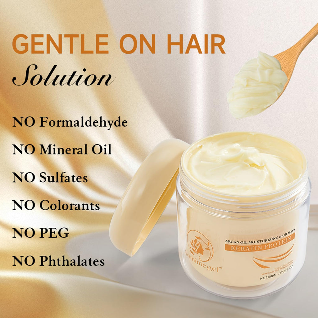 Aomimegel Collagen Repair Hair Mask for Dry Damaged Hair, 16.9 oz