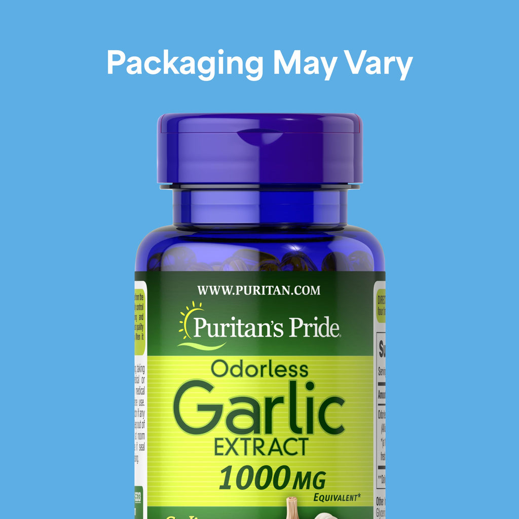 Puritan's Pride Premium Odorless Garlic, Traditional Dietary Supplement for Heart Health and Circulation Support with Antioxidant Properties, 250 Rapid Release Softgels, 2 Pack