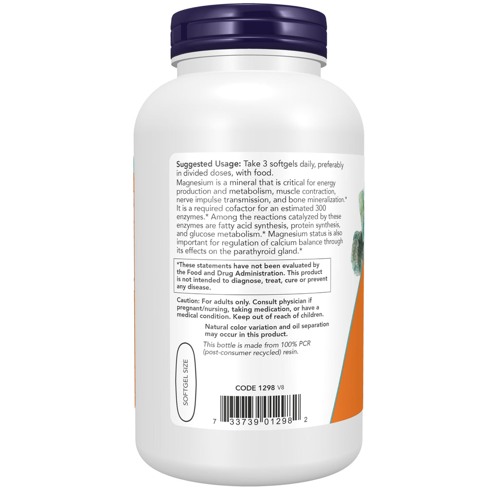 NOW Supplements, Magnesium Citrate, With Glycinate & Malate, 180 Softgels