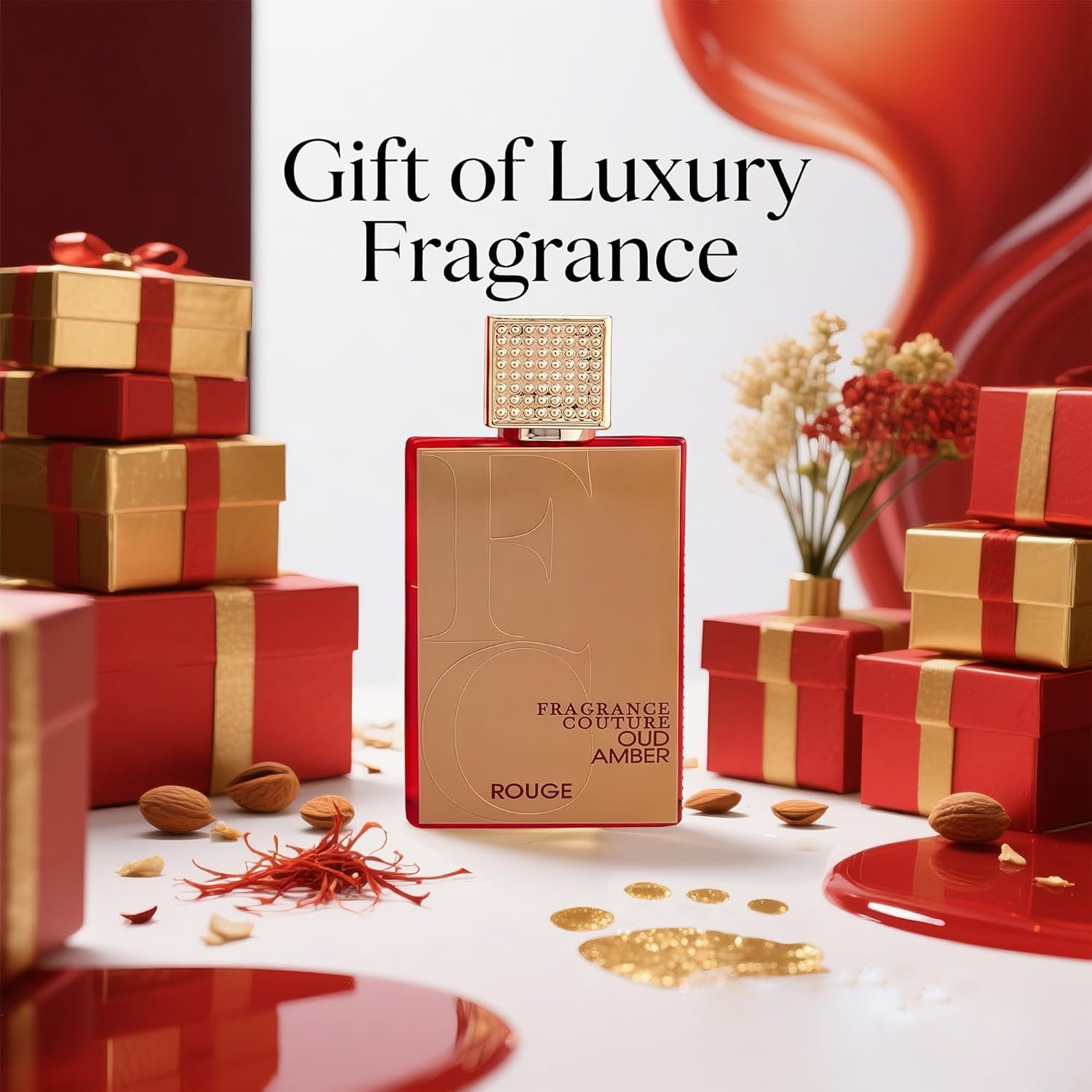 Oud Amber Rouge Unisex Perfume 100ml Eau de Parfum - Bold Spicy Amber Tobacco, Gourmand & Cedar Scent for Women & Men Daily Use