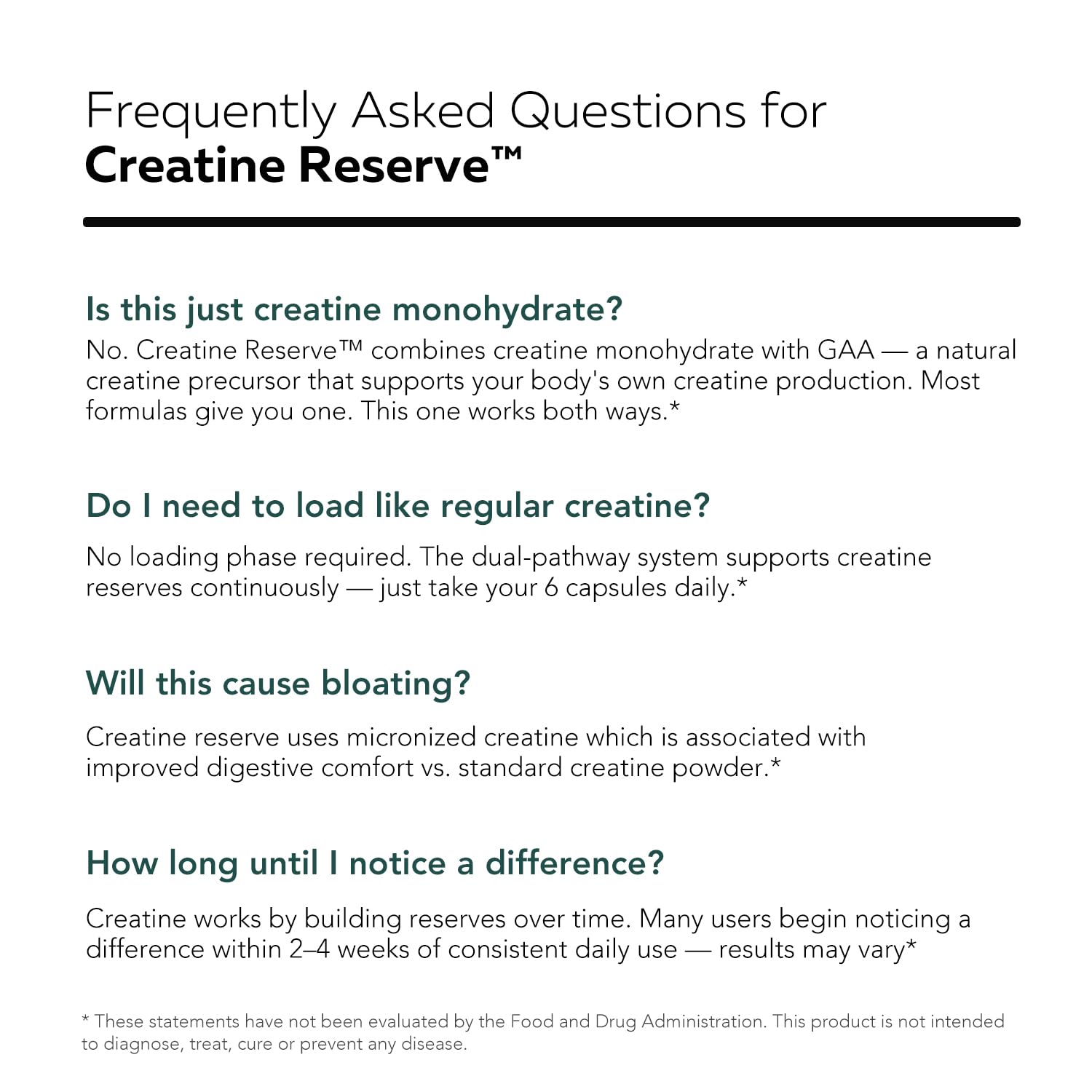 Creatine Reserve™ - Creatine Monohydrate Plus GAA for Mind, Muscle & Energy Support - Dual Pathway Delivery Creatine Supplement for Women & Men - Active B Vitamins & Taurine, Non-GMO (1 month supply)