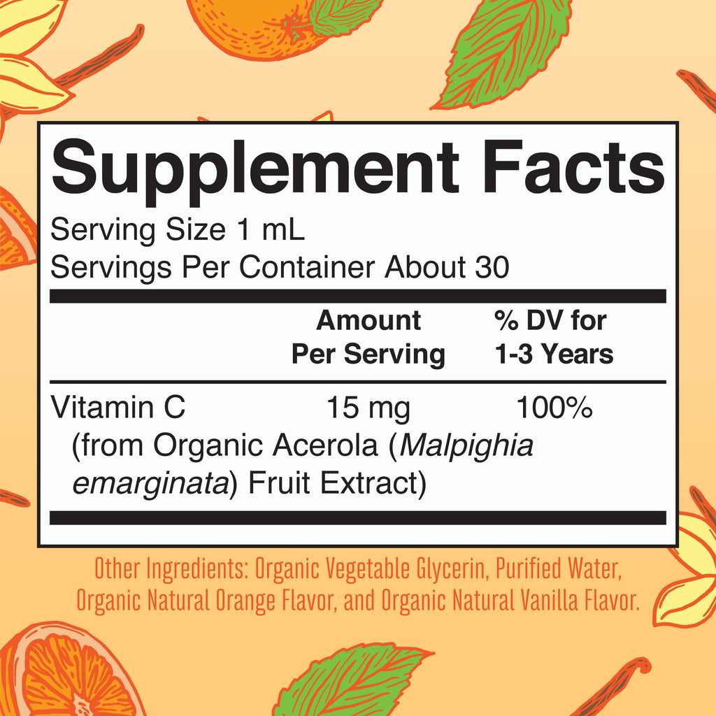 MARYRUTH'S Organic Toddler Vitamin C Drops for Immunity | Ages 1-3 Years | 15 mg Per Serving | Vitamin C for Immune Support & Overall Health | Vegan | Sugar Free | Gluten Free | Non-GMO | 30 Servings