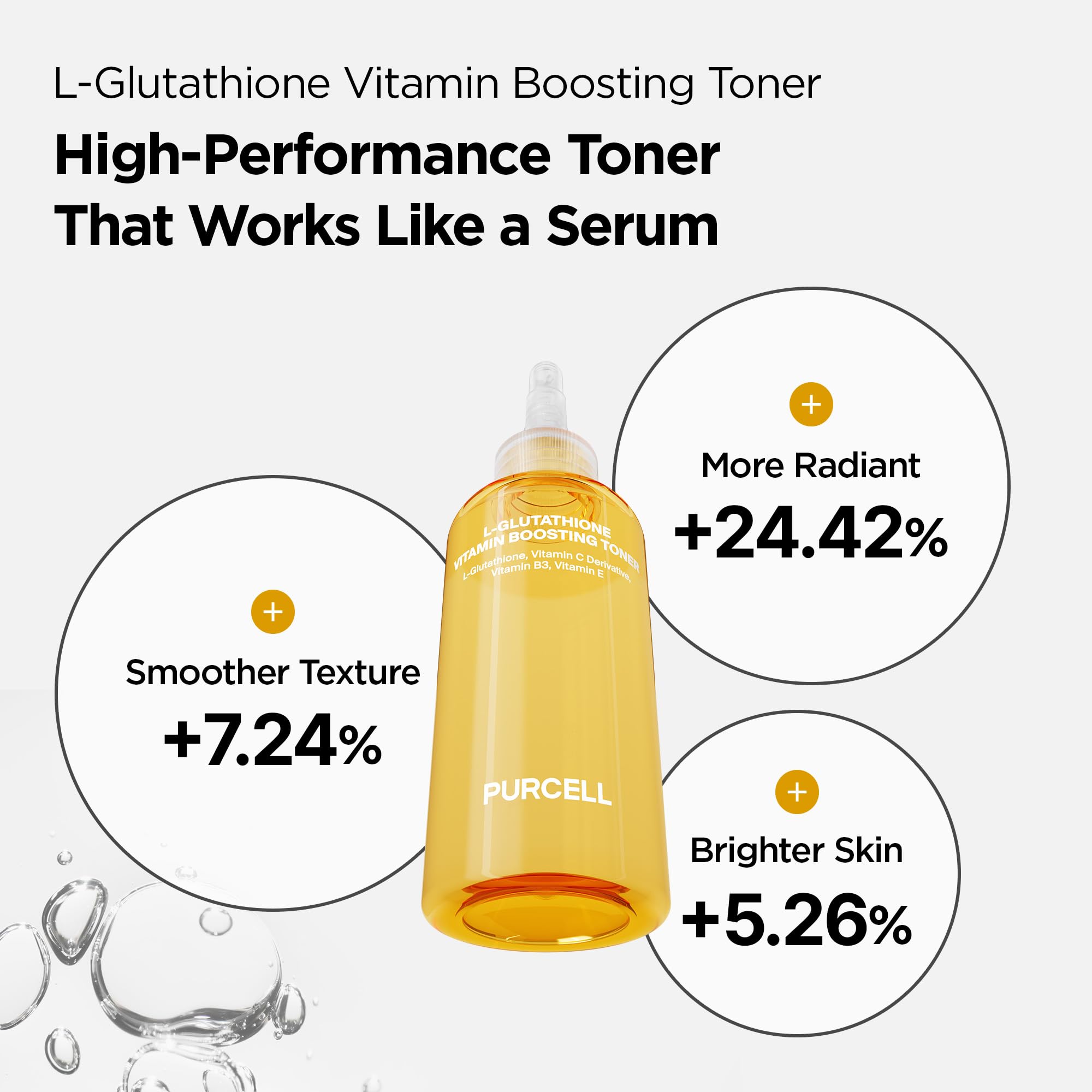 PURCELL L-Glutathione Vitamin Boosting Toner, 5.07 fl oz / 150 ml