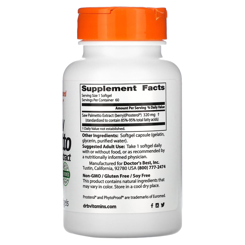 Doctor's Best Saw Palmetto Extract - 320 mg - 60 Softgels
