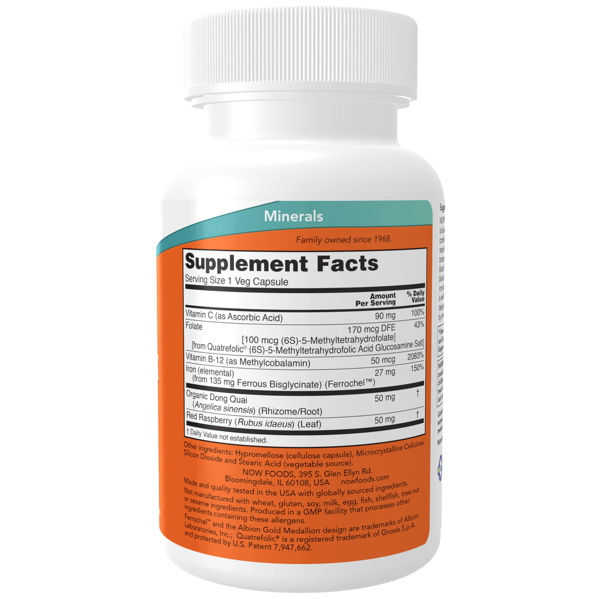 NOW Supplements, Iron Complex Caps, Non-Constipating*, 100 Veg Caps