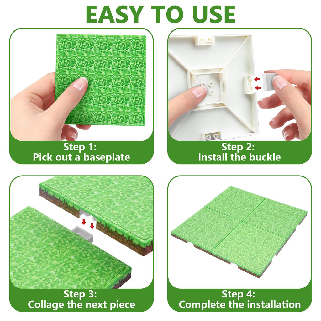 Youngyes Magnetic Blocks Baseplate - Magnet Toys for Kids, 4PCS, Grassland