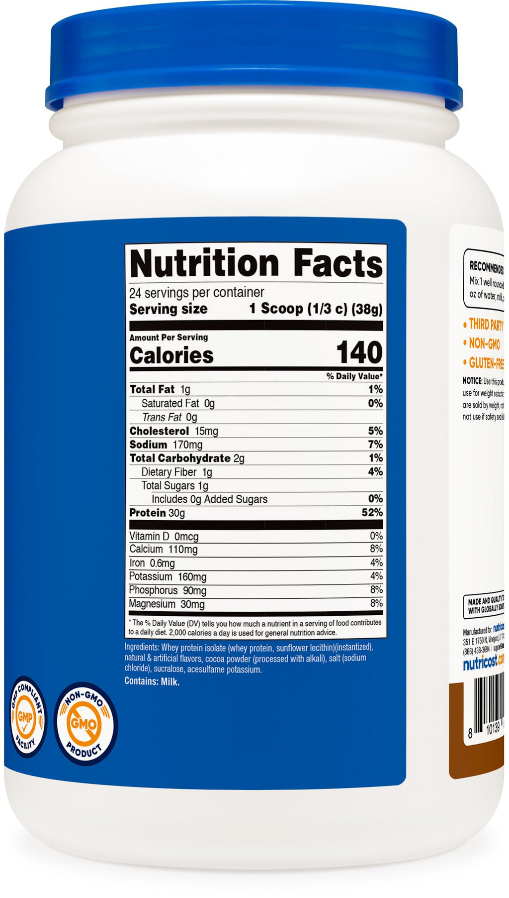 Nutricost Whey Protein Isolate (Mocha) 2LBS